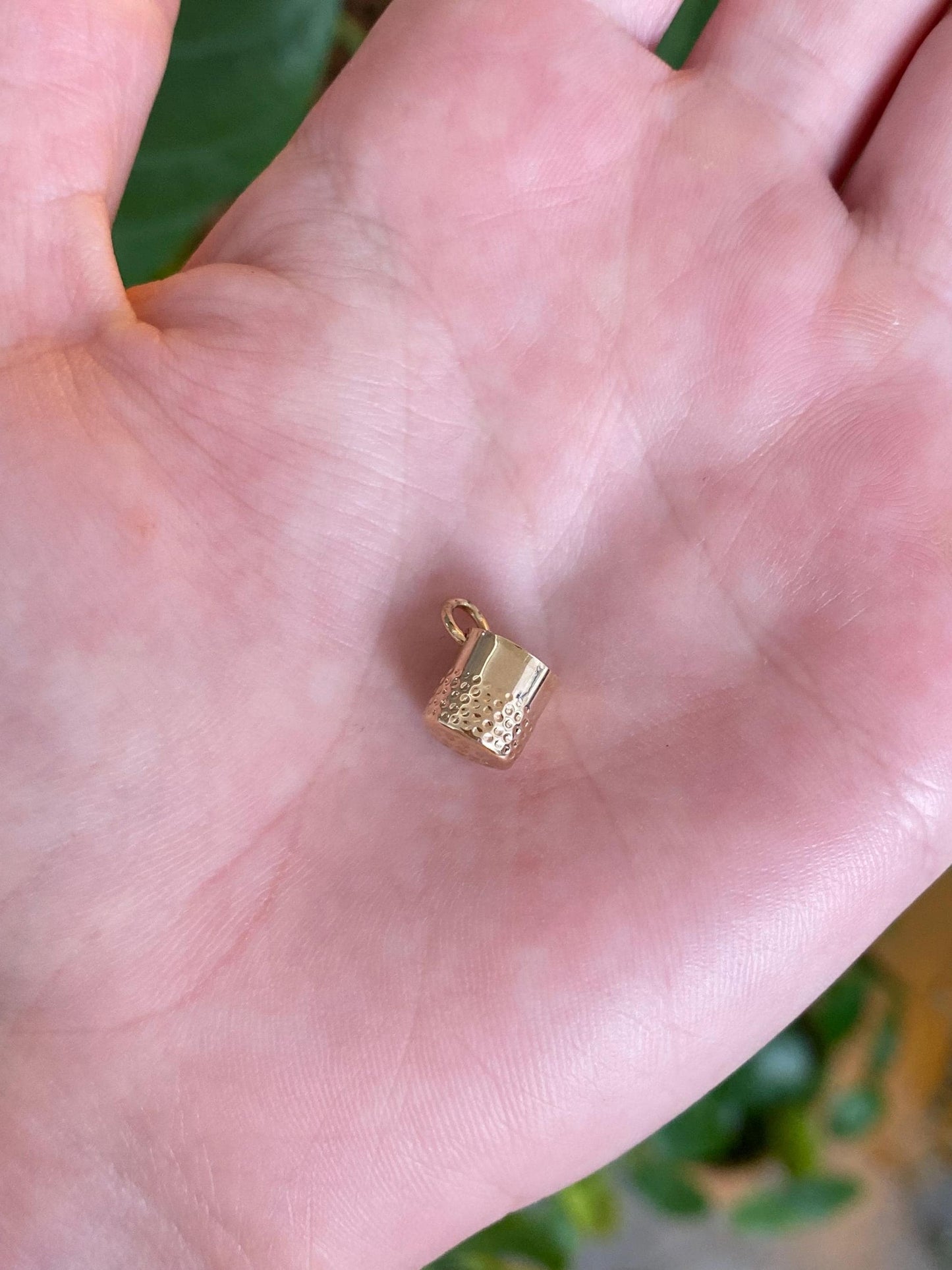 Vintage Solid 14k Yellow Gold Thimble Charm