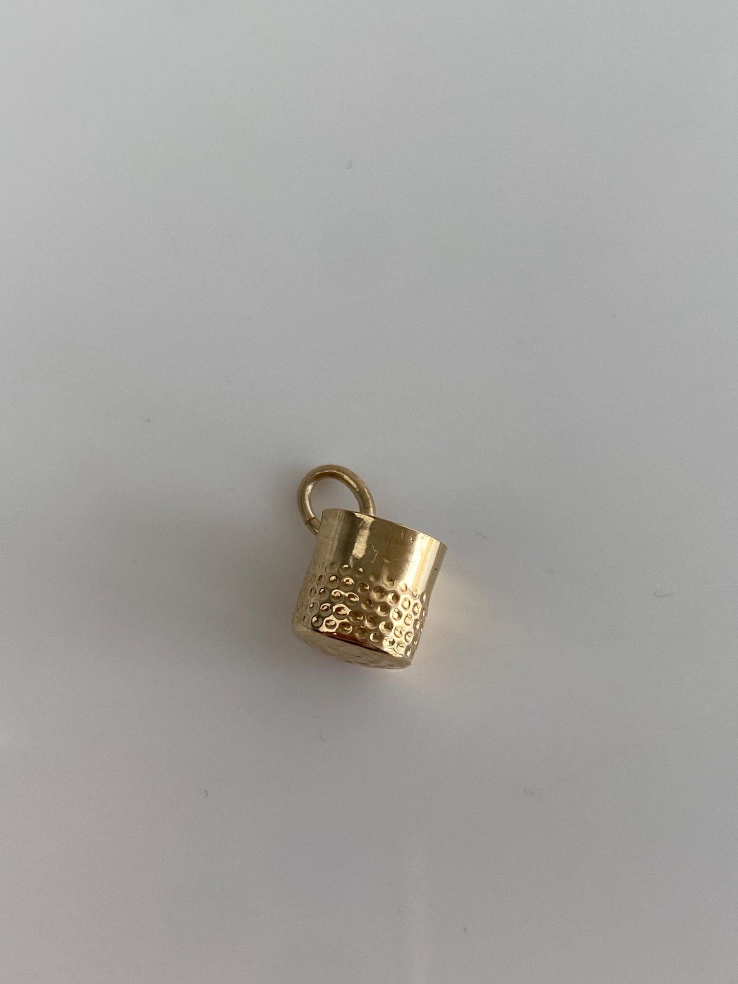 Vintage Solid 14k Yellow Gold Thimble Charm