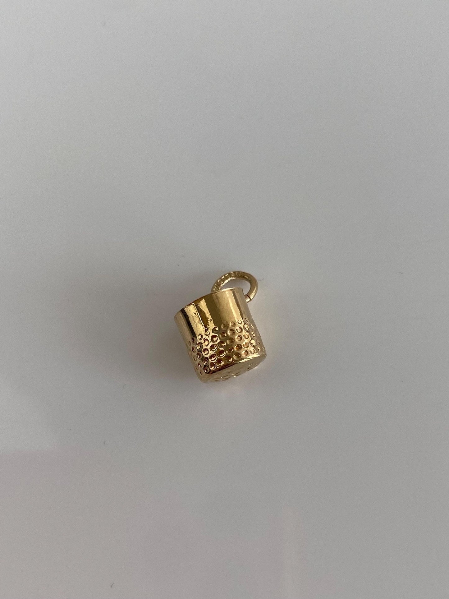 Vintage Solid 14k Yellow Gold Thimble Charm