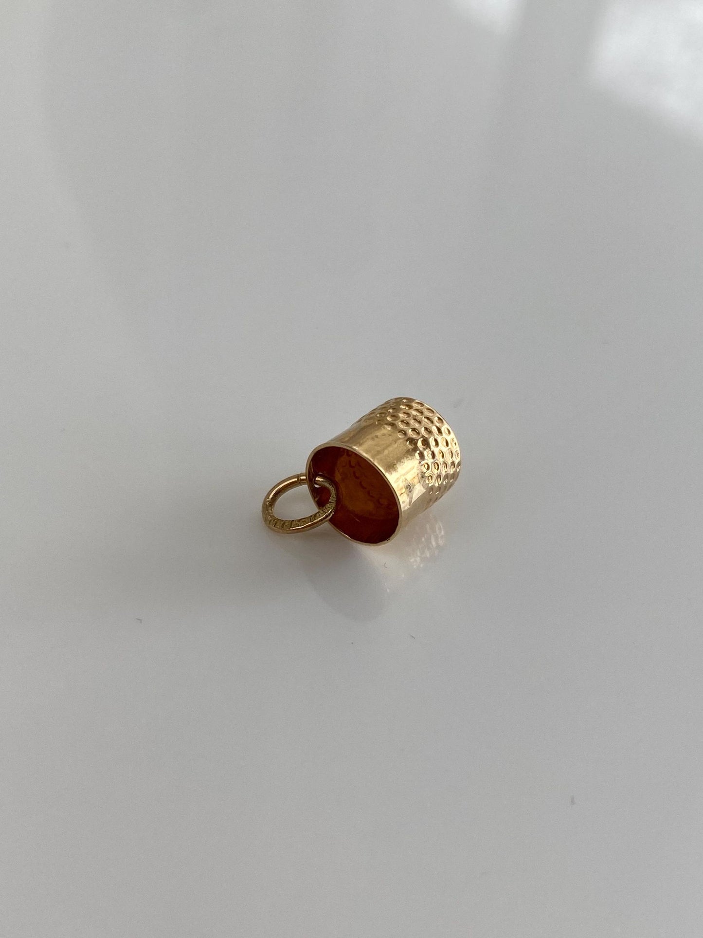 Vintage Solid 14k Yellow Gold Thimble Charm