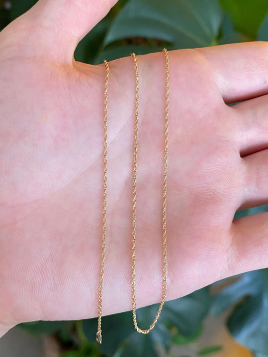 Vintage Solid 14k Yellow Gold Chain Necklace - 18.25 inches