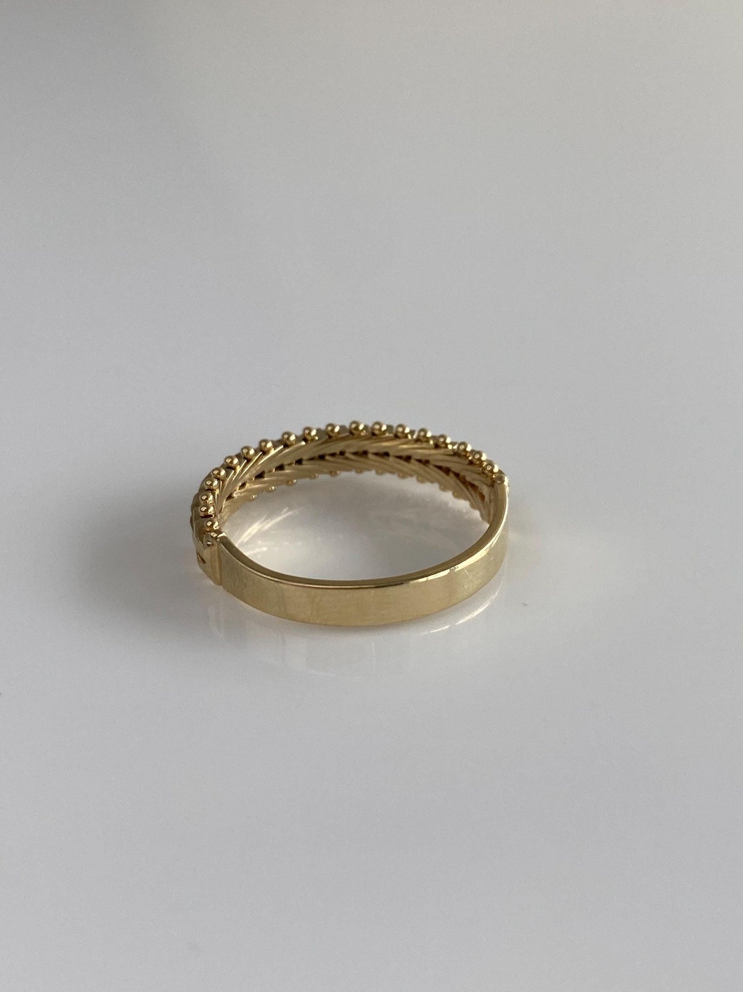 Vintage Solid 14k Yellow Gold Mesh Chain Ring Band - Size 8.75