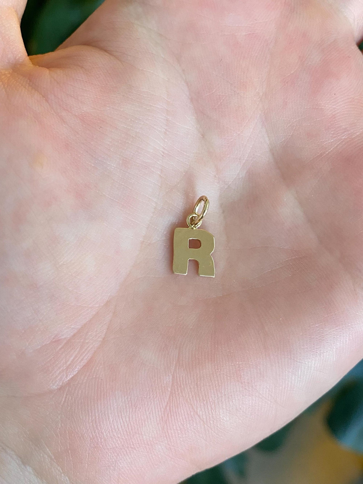 Vintage Solid 14k Yellow Gold Initial 'R' Charm