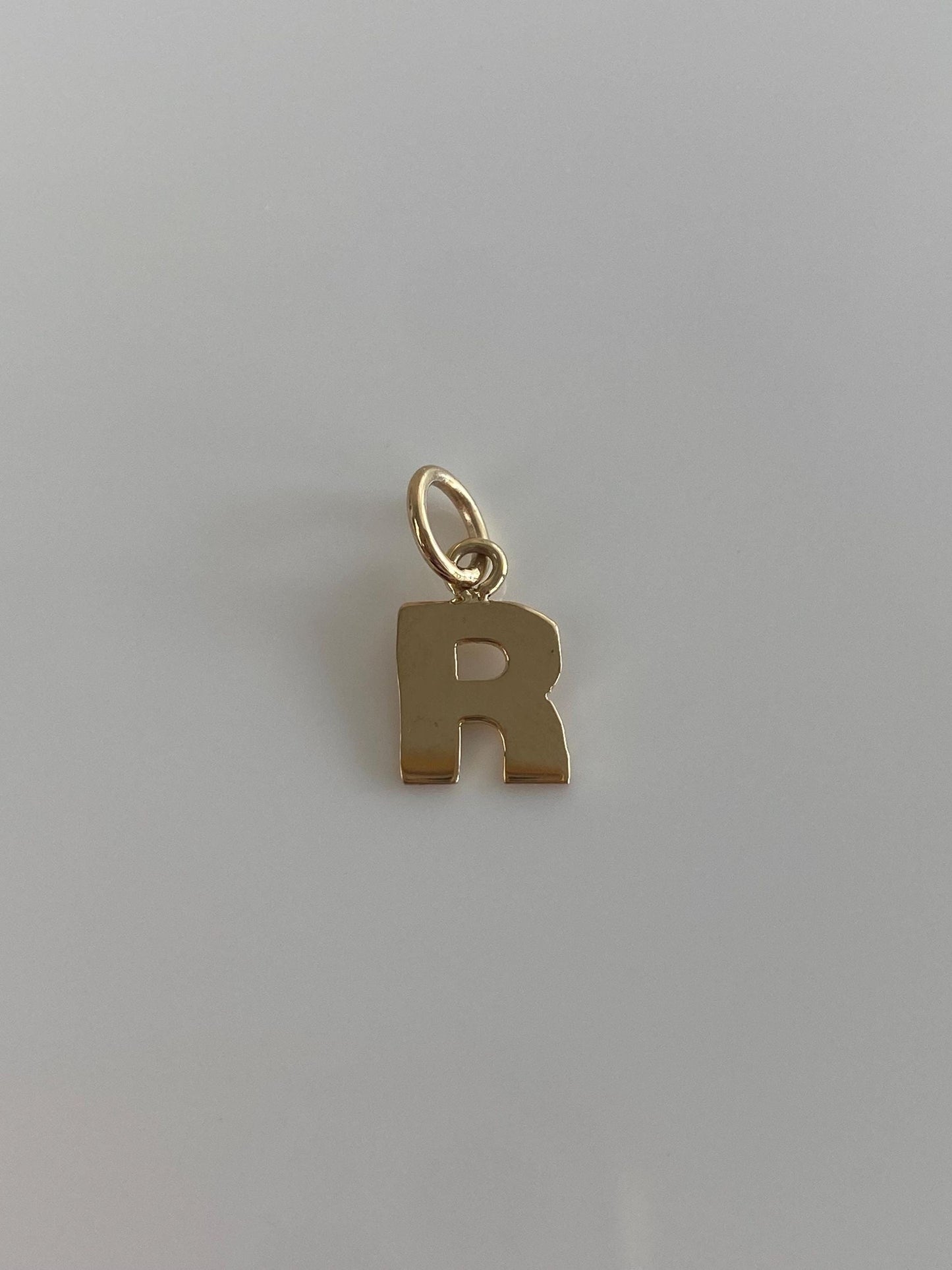 Vintage Solid 14k Yellow Gold Initial 'R' Charm