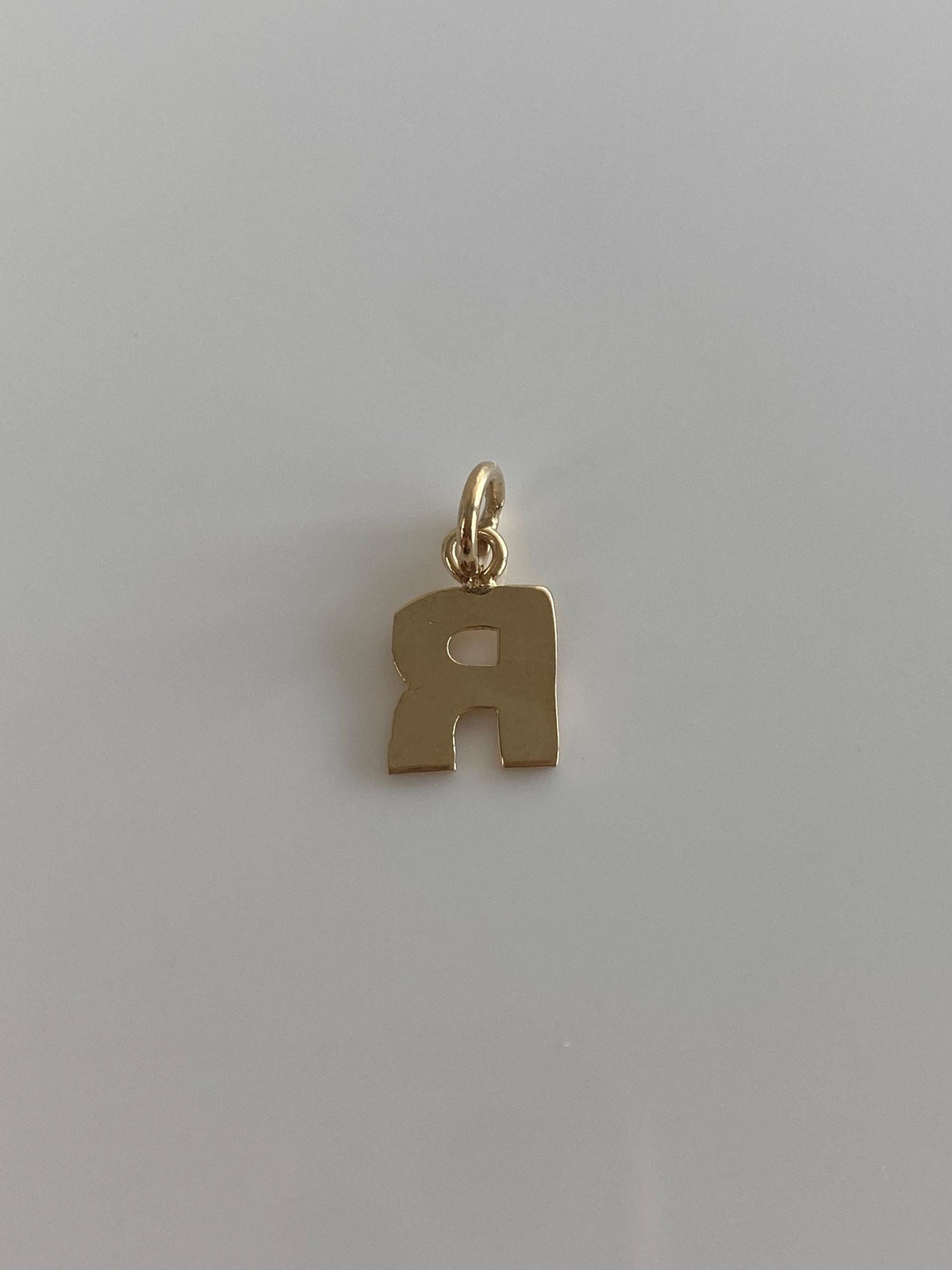 Vintage Solid 14k Yellow Gold Initial 'R' Charm
