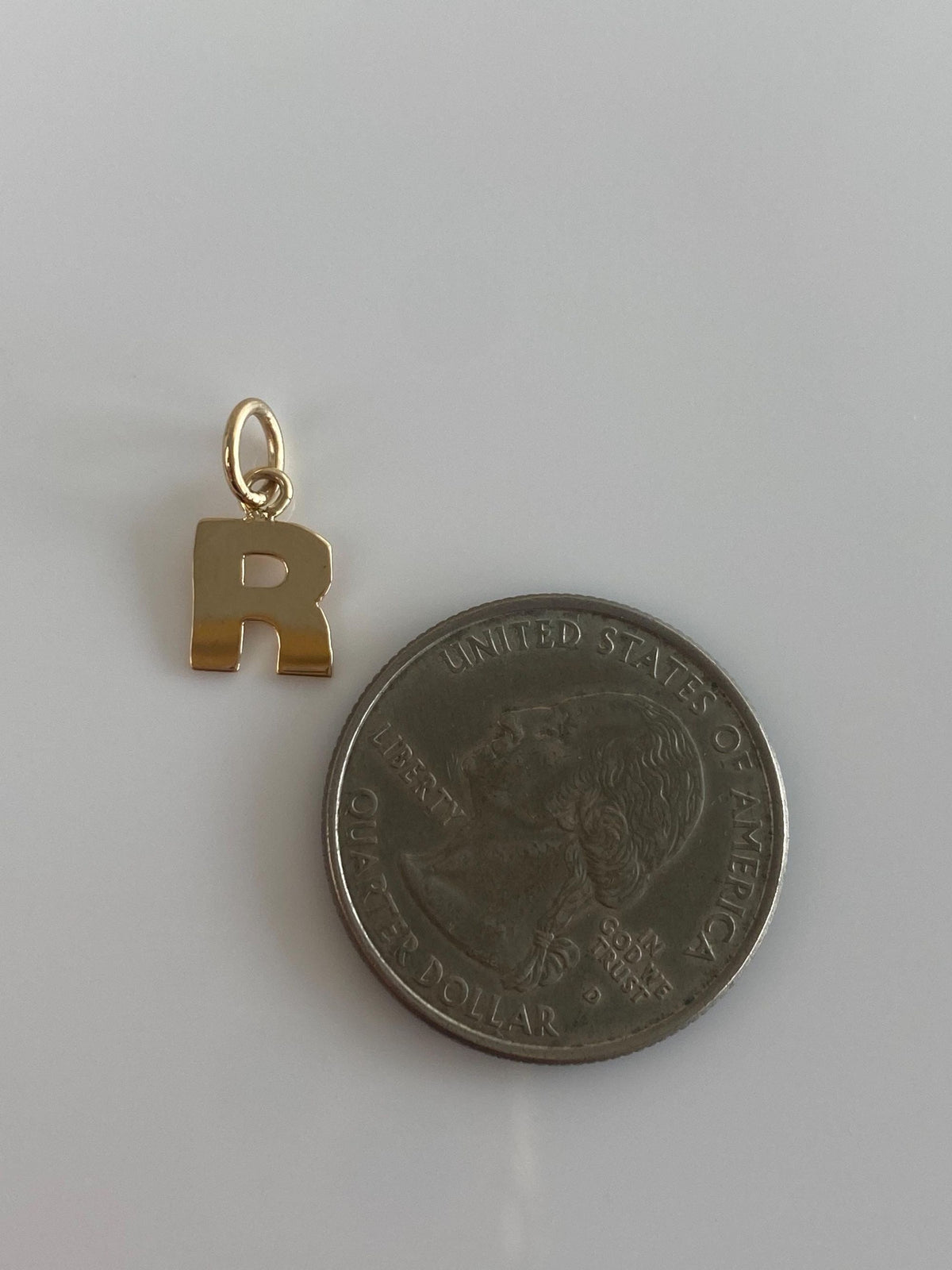 Vintage Solid 14k Yellow Gold Initial 'R' Charm