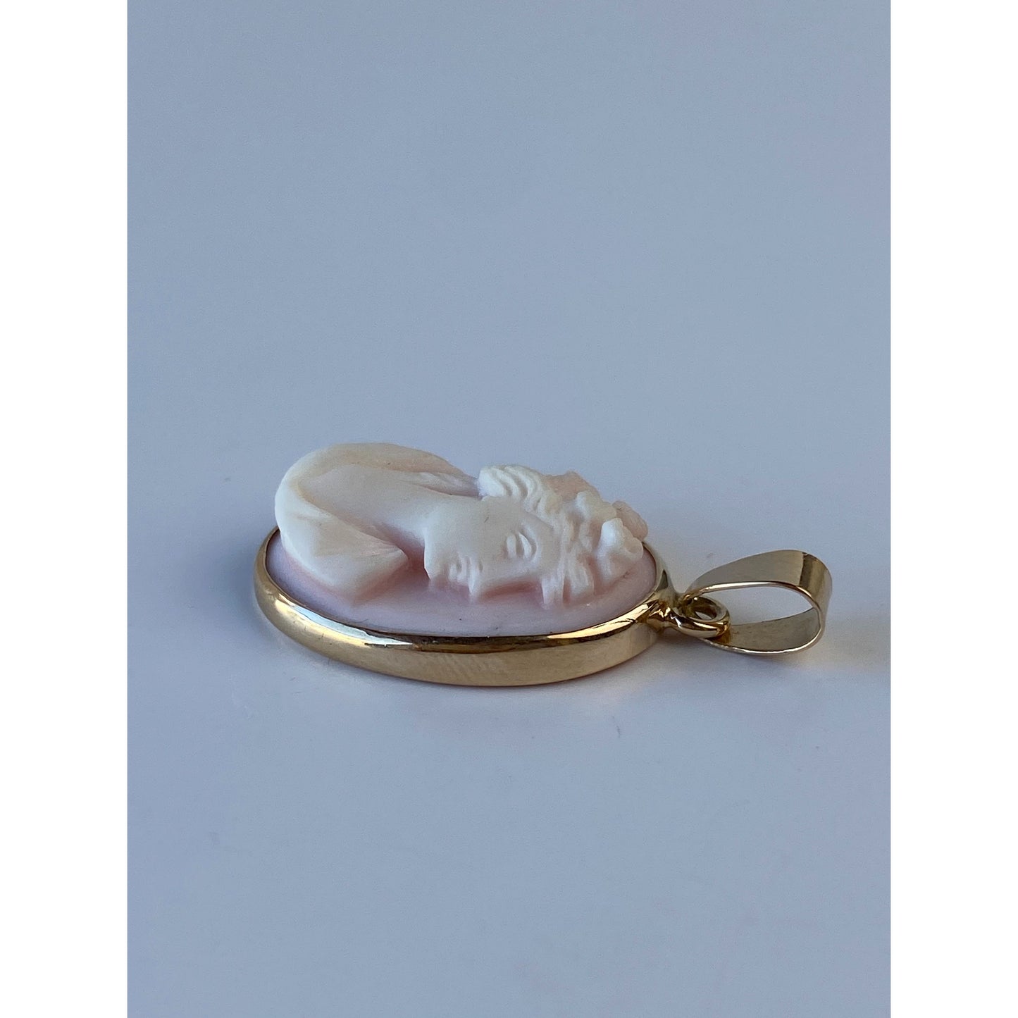 Vintage Solid 14k Yellow Gold Cameo Charm