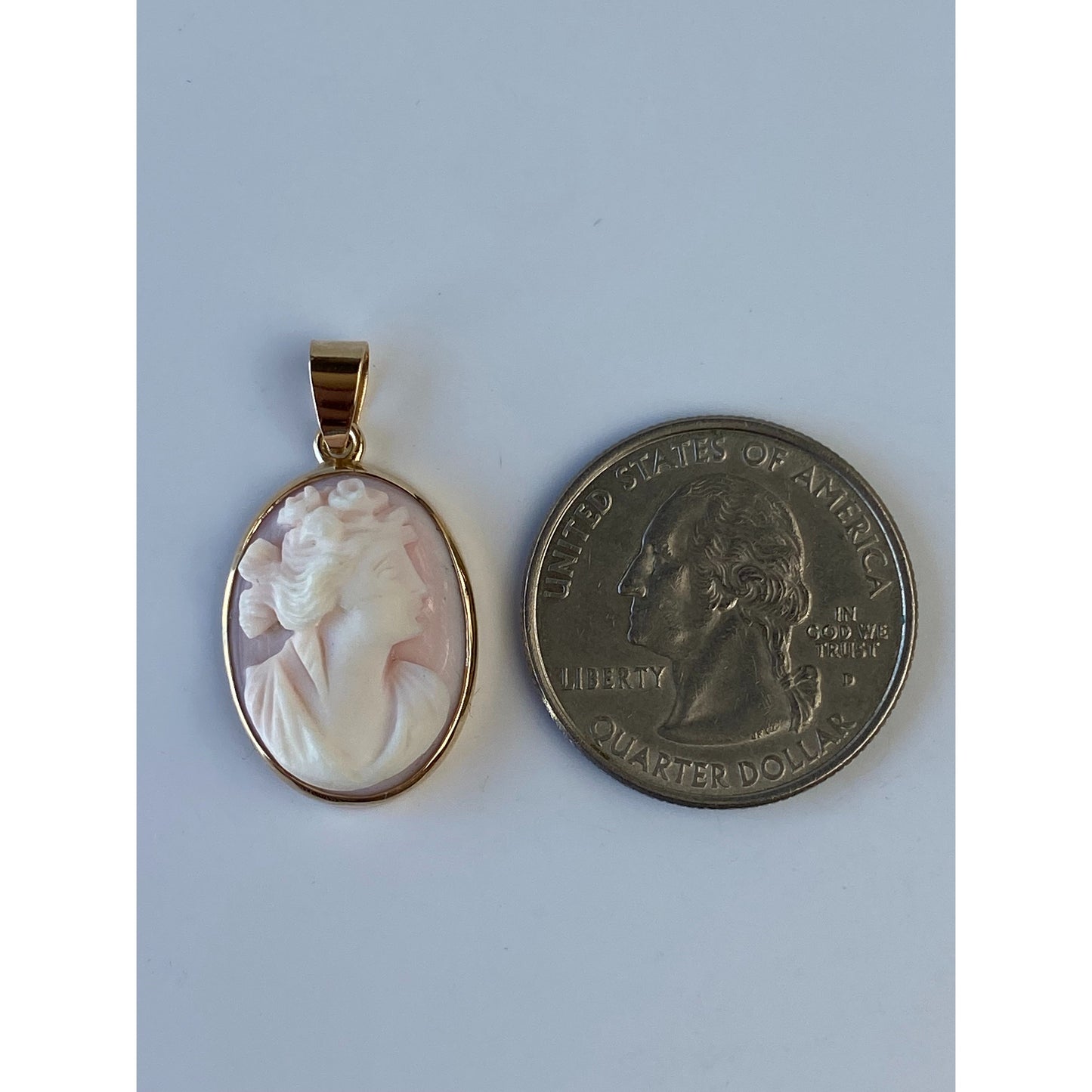 Vintage Solid 14k Yellow Gold Cameo Charm