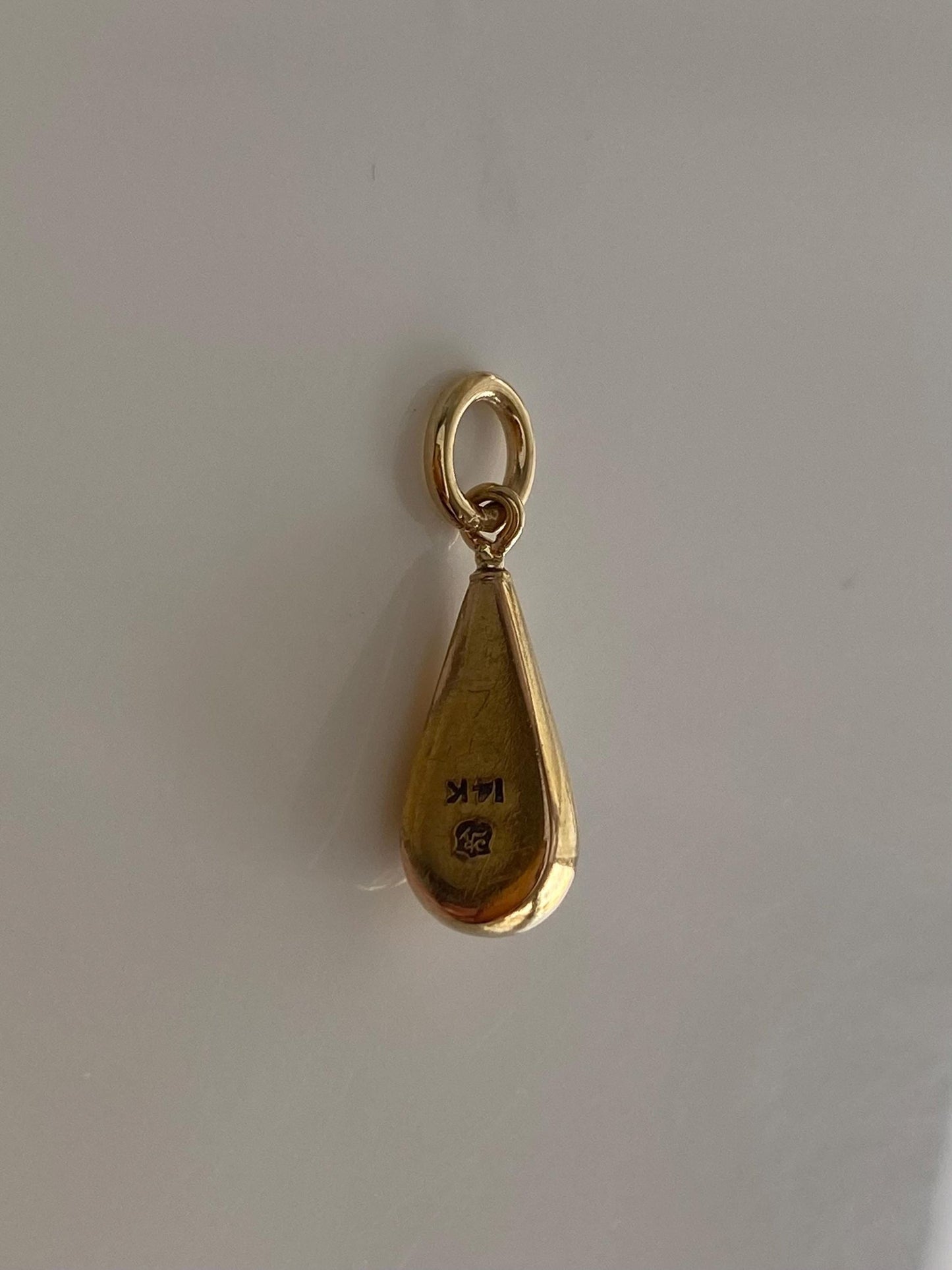 Vintage 14k Yellow Gold Seed Pearls Teardrop Stick Pin Conversion Charm
