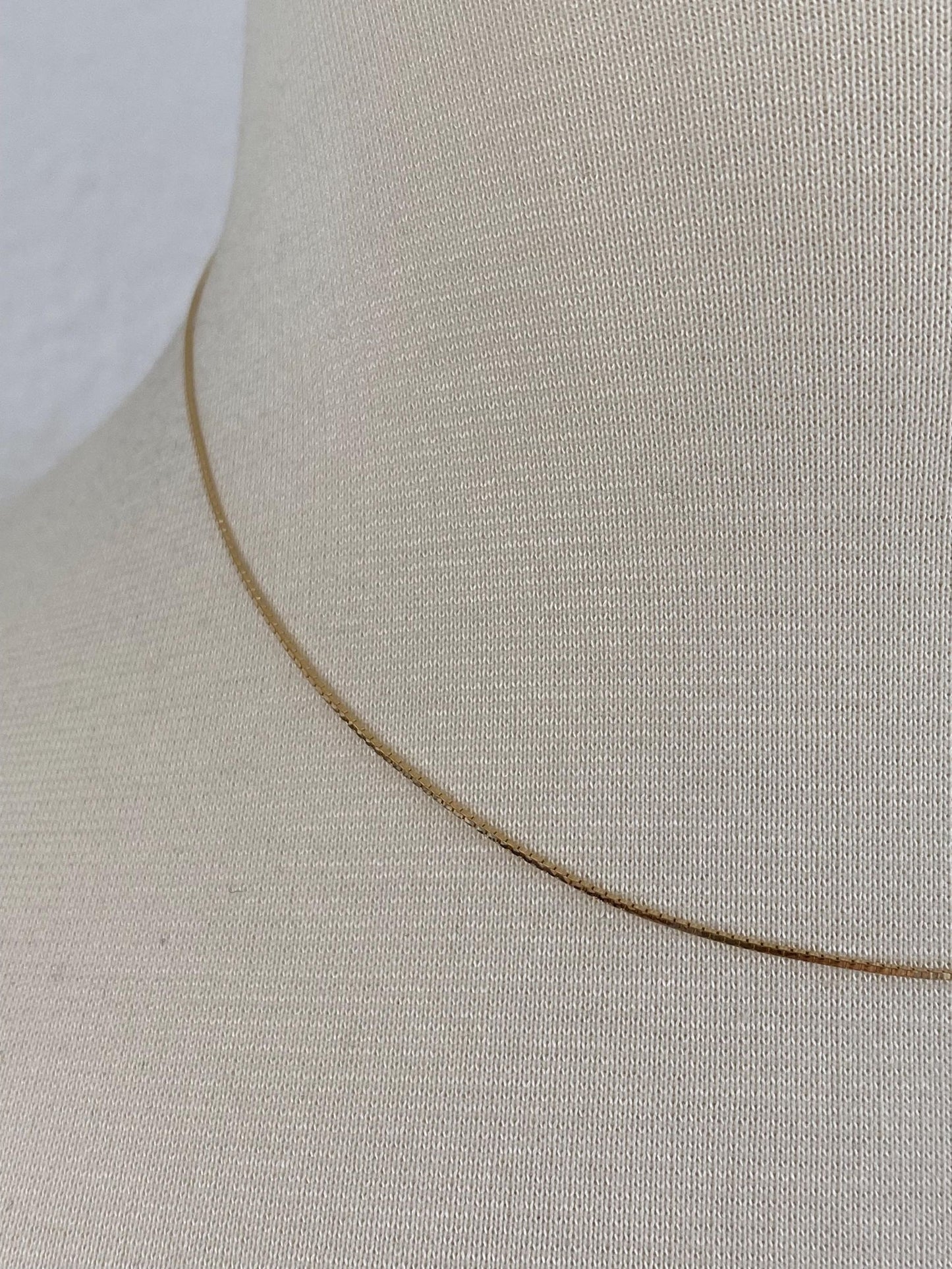 Vintage Solid 14k Yellow Gold Box Chain Necklace - 16 inches
