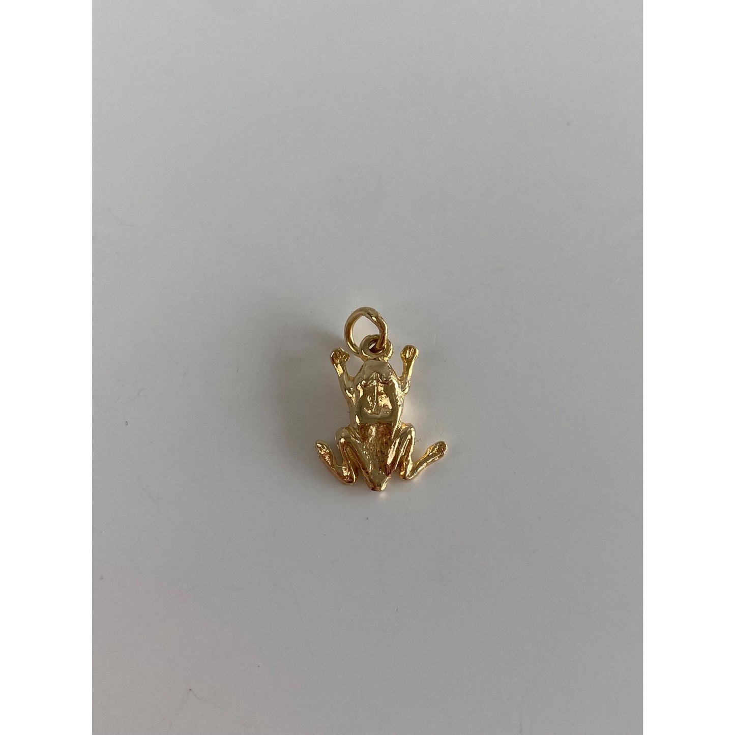 Vintage Solid 14k Yellow Gold Frog Charm