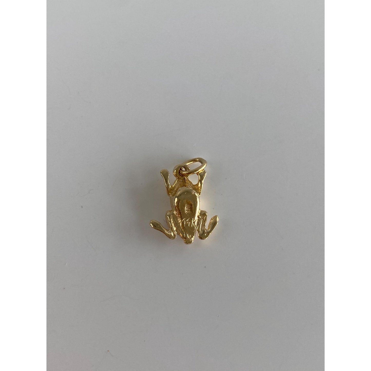 Vintage Solid 14k Yellow Gold Frog Charm
