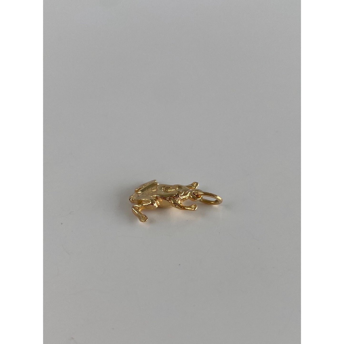 Vintage Solid 14k Yellow Gold Frog Charm