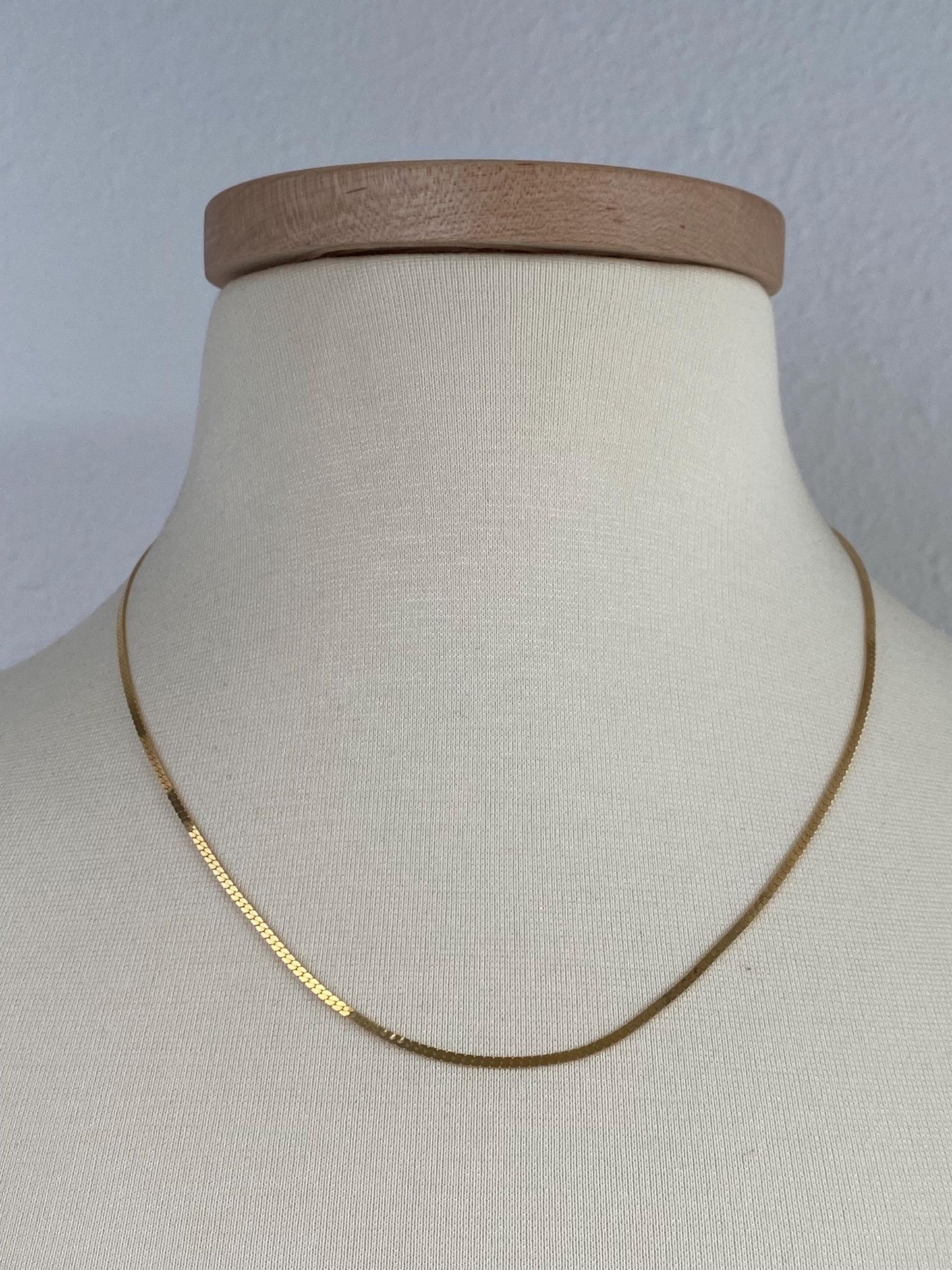 Vintage Solid 14k Yellow Gold Flat Chain Necklace - 19.5 inches