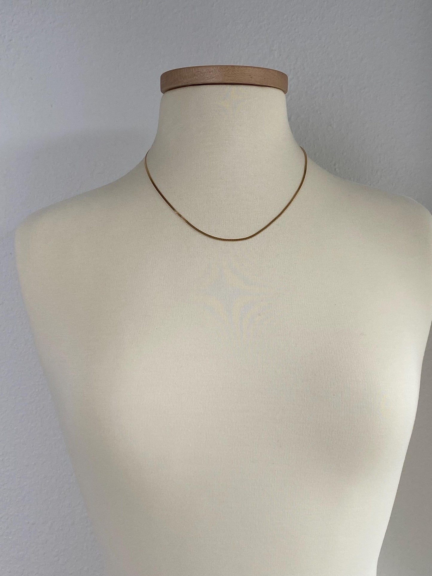 Vintage Solid 14k Yellow Gold Flat Chain Necklace - 19.5 inches