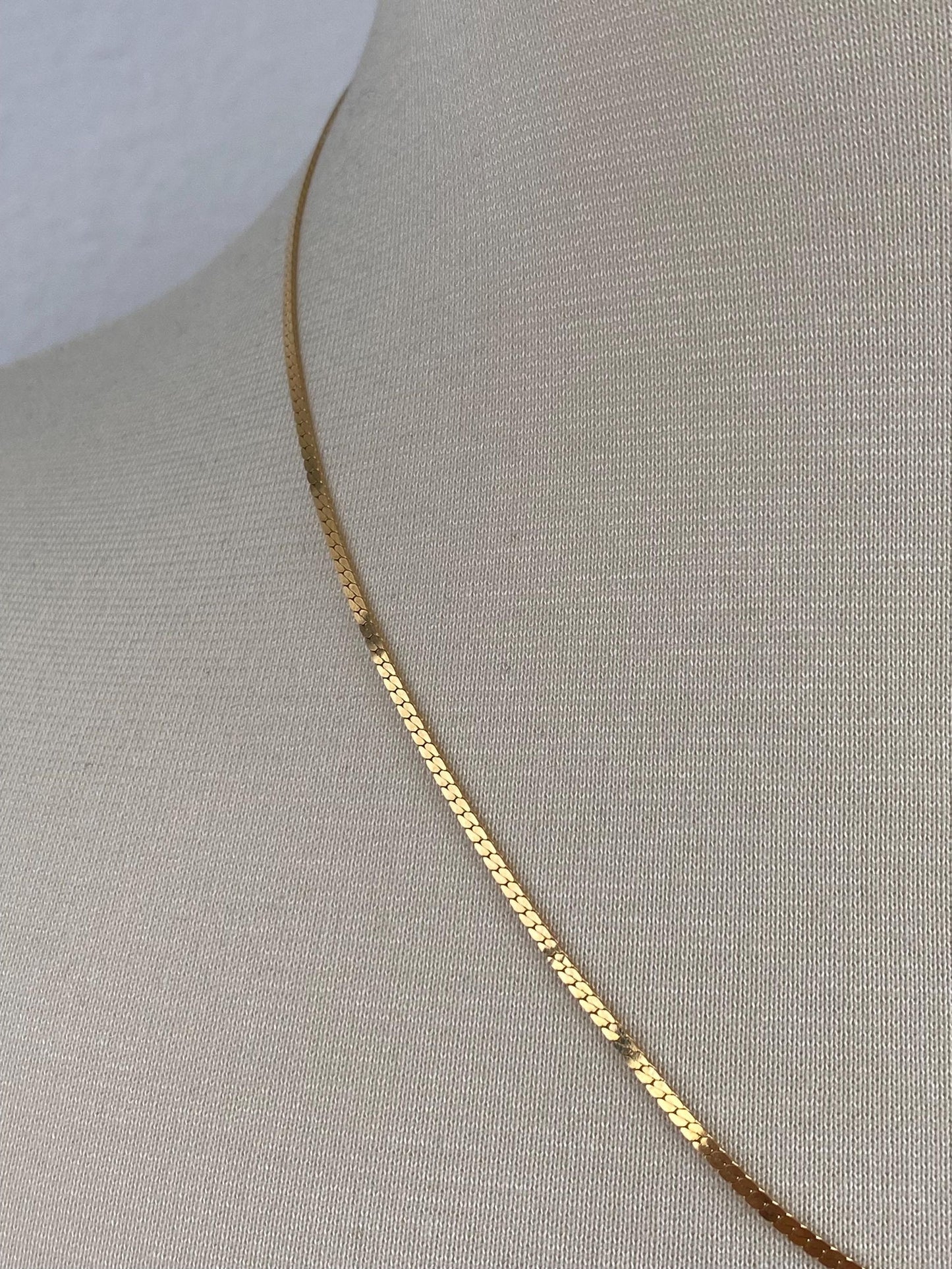 Vintage Solid 14k Yellow Gold Flat Chain Necklace - 19.5 inches