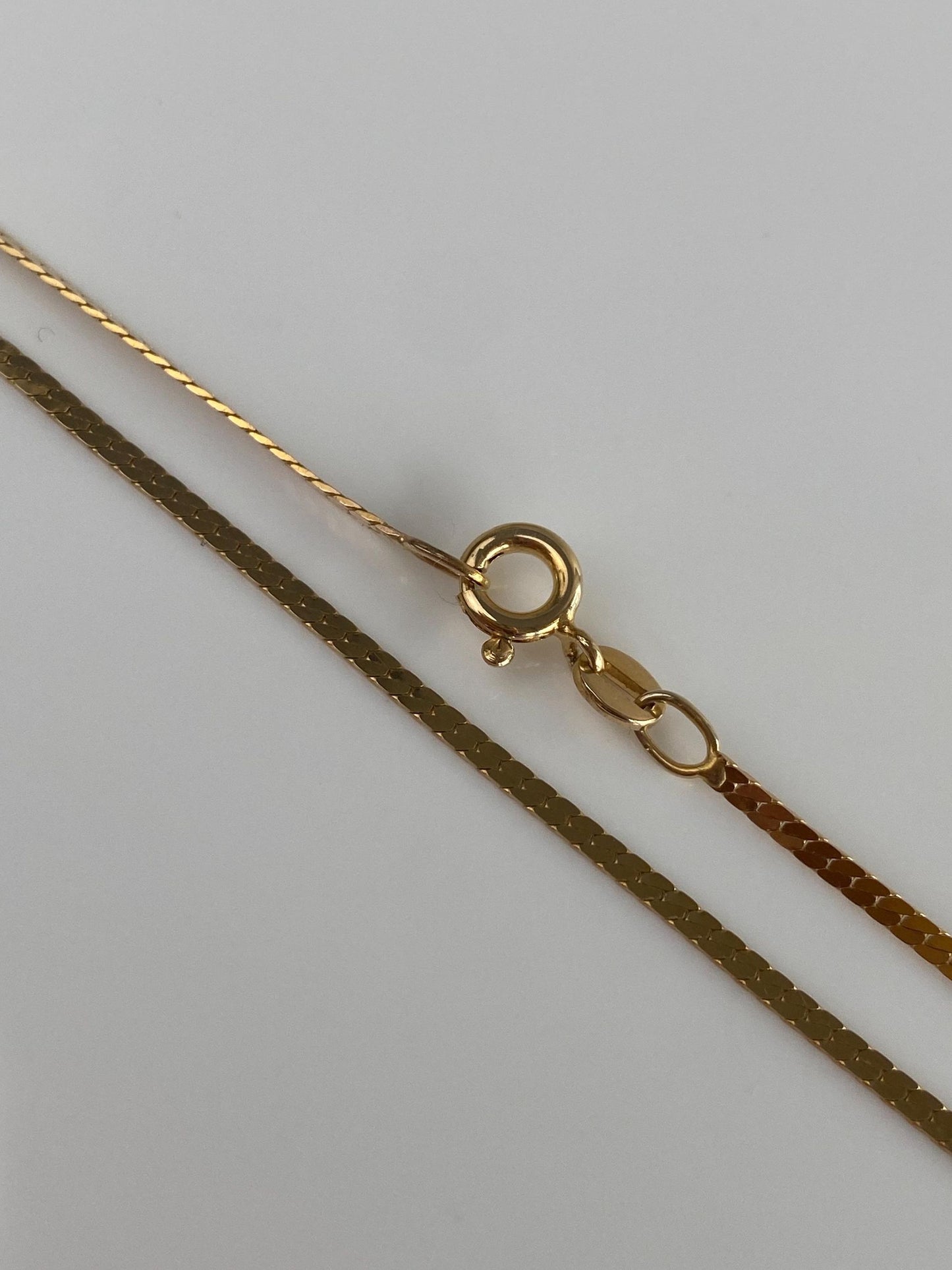 Vintage Solid 14k Yellow Gold Flat Chain Necklace - 19.5 inches