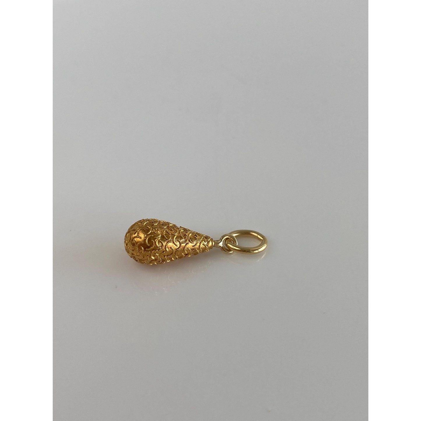 Vintage 20k Yellow Gold Textured Teardrop Stick Pin Conversion Charm