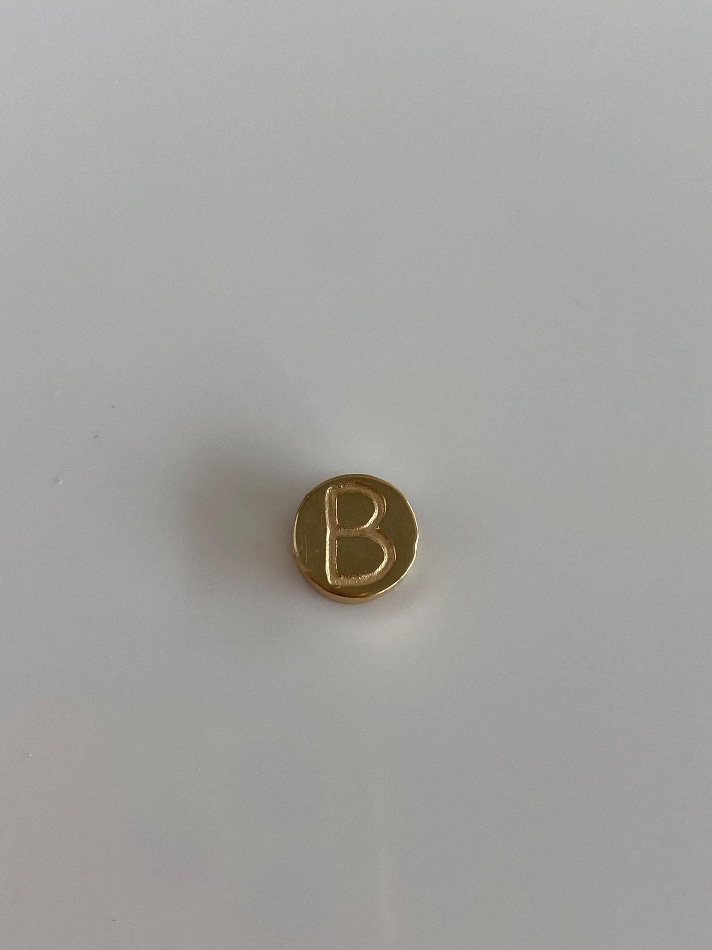 Vintage Solid 14k Yellow Gold Initial 'B' Bead Slide Charm