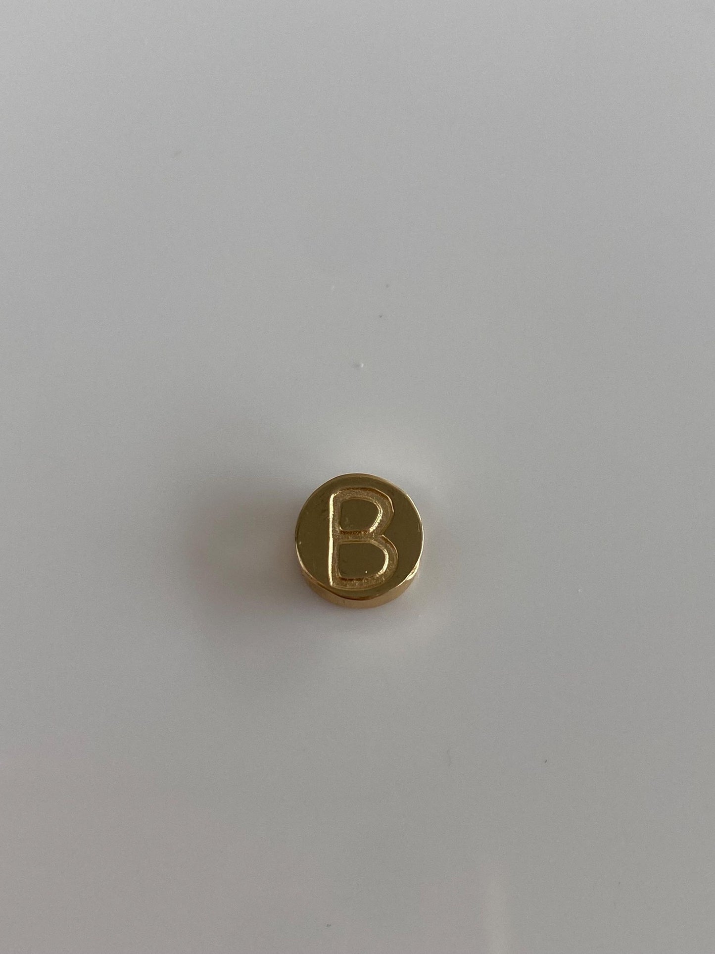 Vintage Solid 14k Yellow Gold Initial 'B' Bead Slide Charm