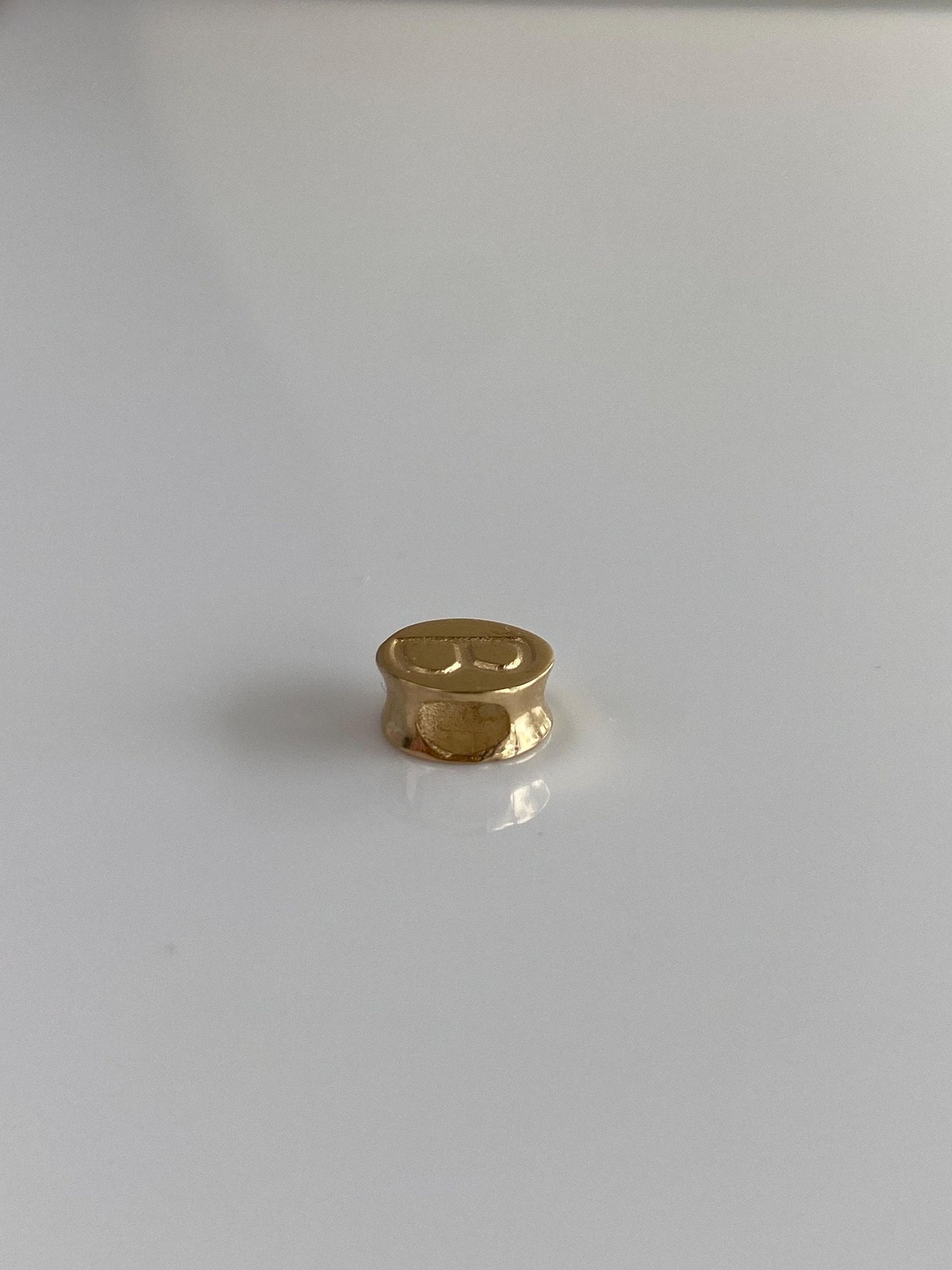 Vintage Solid 14k Yellow Gold Initial 'B' Bead Slide Charm