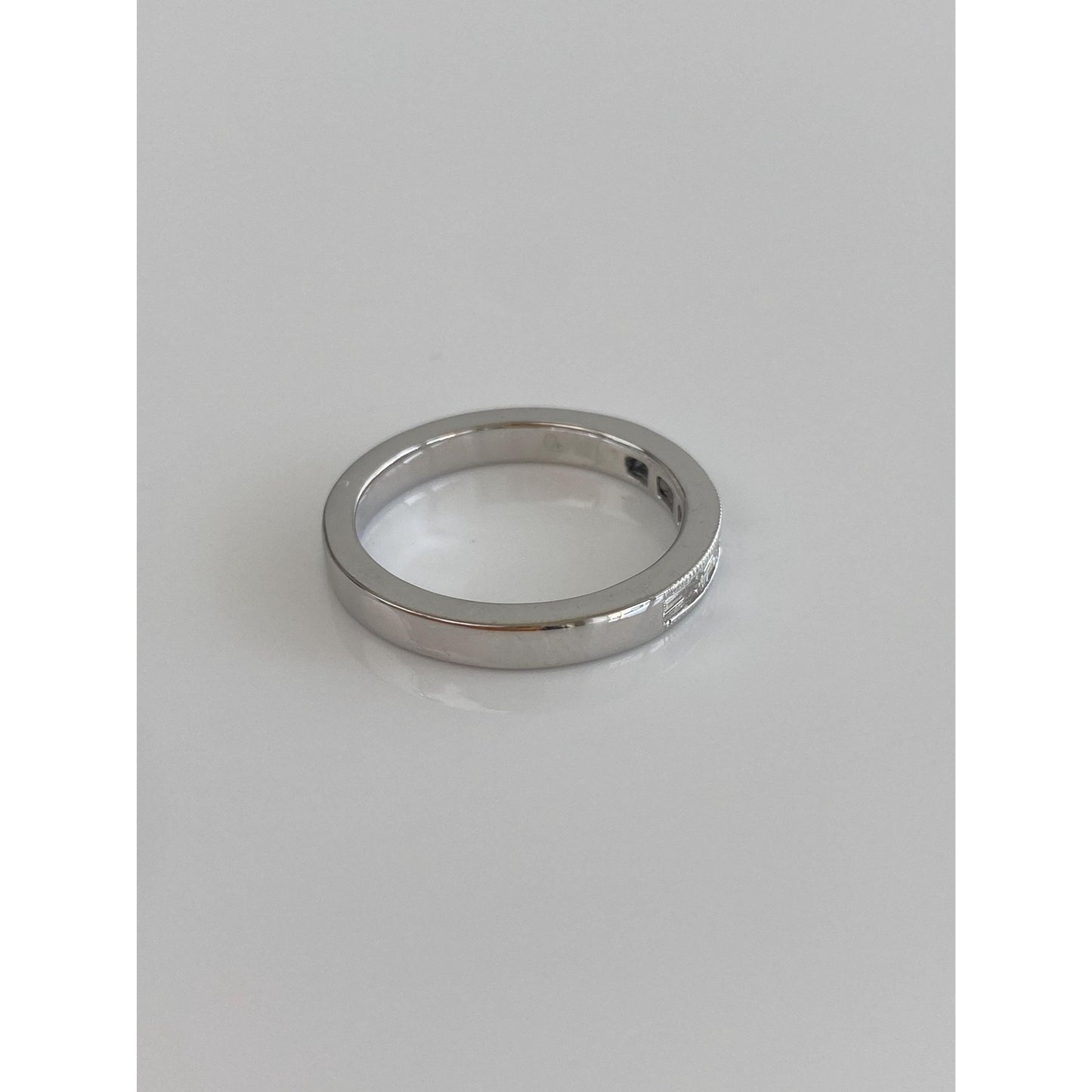 Vintage Solid 14k White Gold Diamond Ring Band - Size 6.25