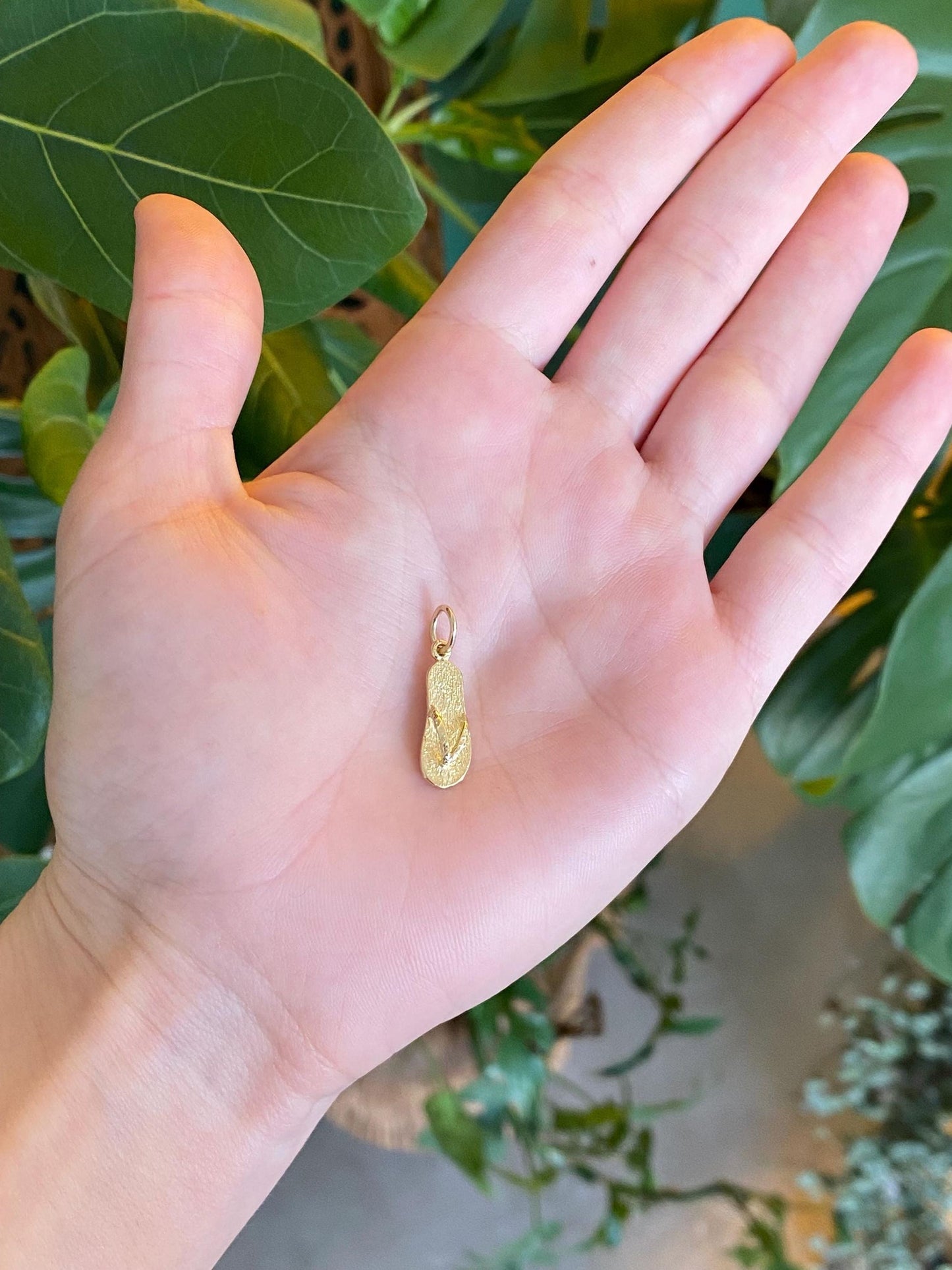 Vintage Solid 14k Yellow Gold Flip Flop Charm