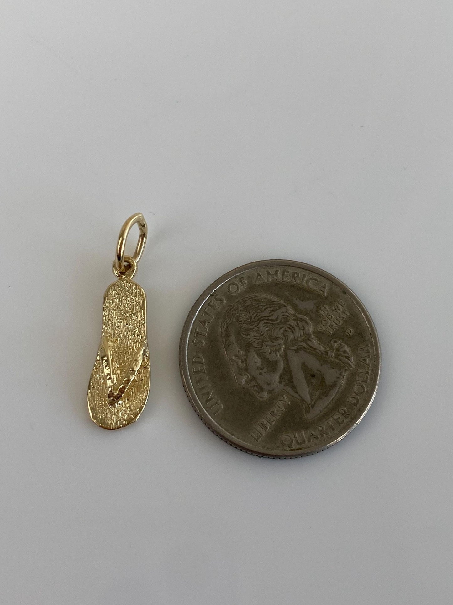 Vintage Solid 14k Yellow Gold Flip Flop Charm