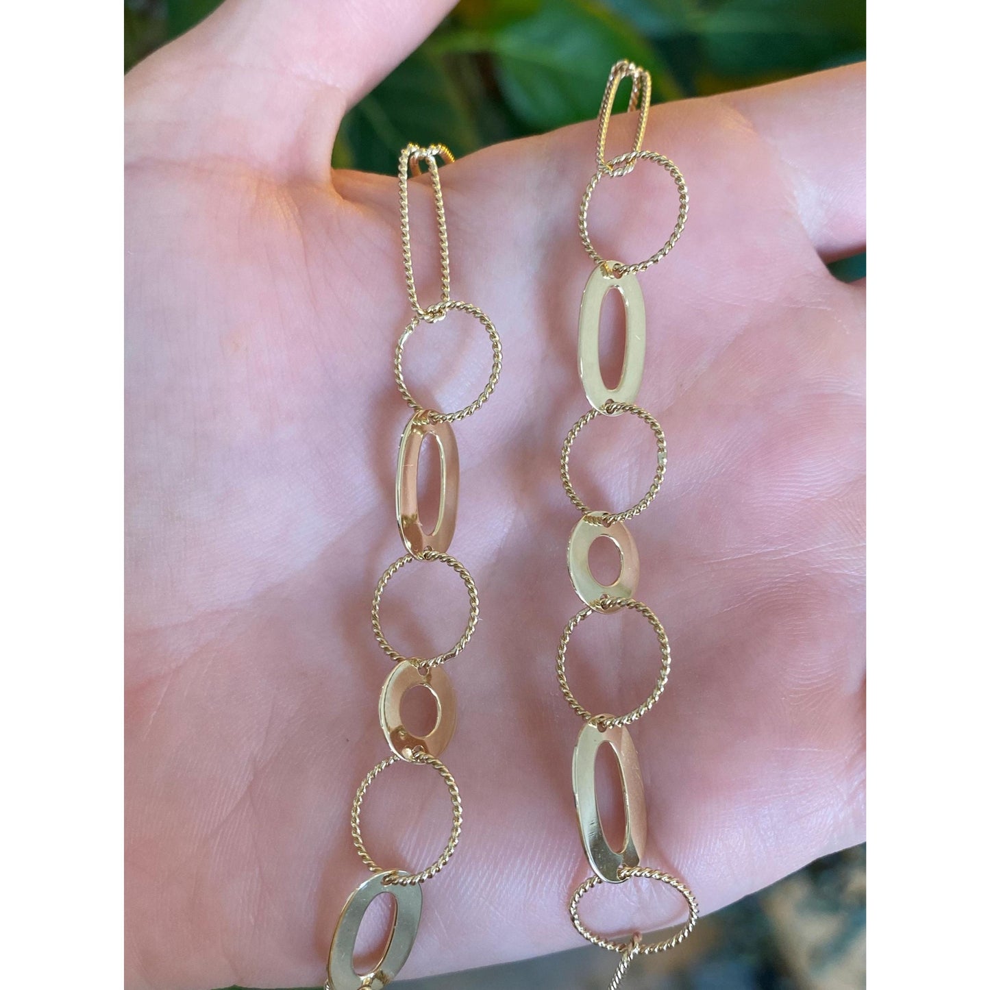 Vintage Solid 14k Yellow Gold Fancy Link Chain Necklace - 17.5 inches