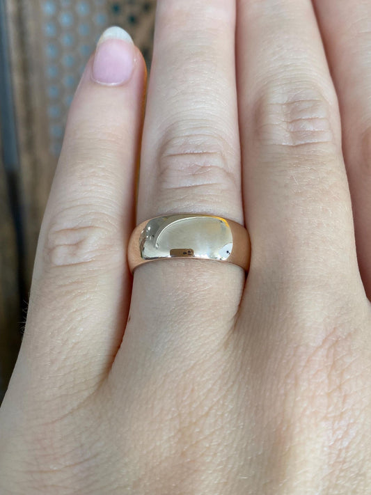 Vintage Solid 10k Rosey Gold Ring Band - Size 7
