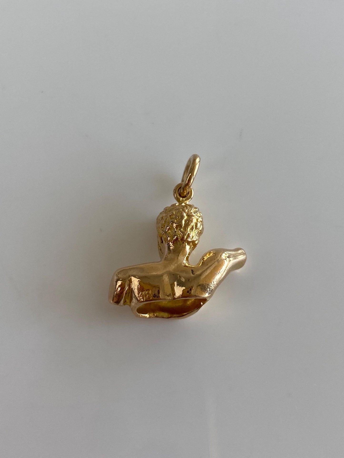 Vintage Solid 18k Yellow Gold Bust Charm