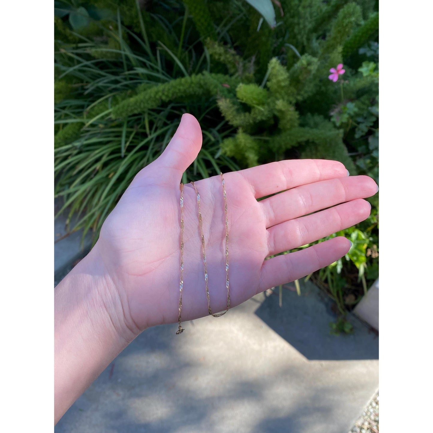 Vintage Solid 14k Yellow Gold Twist Chain Necklace - 18 inches