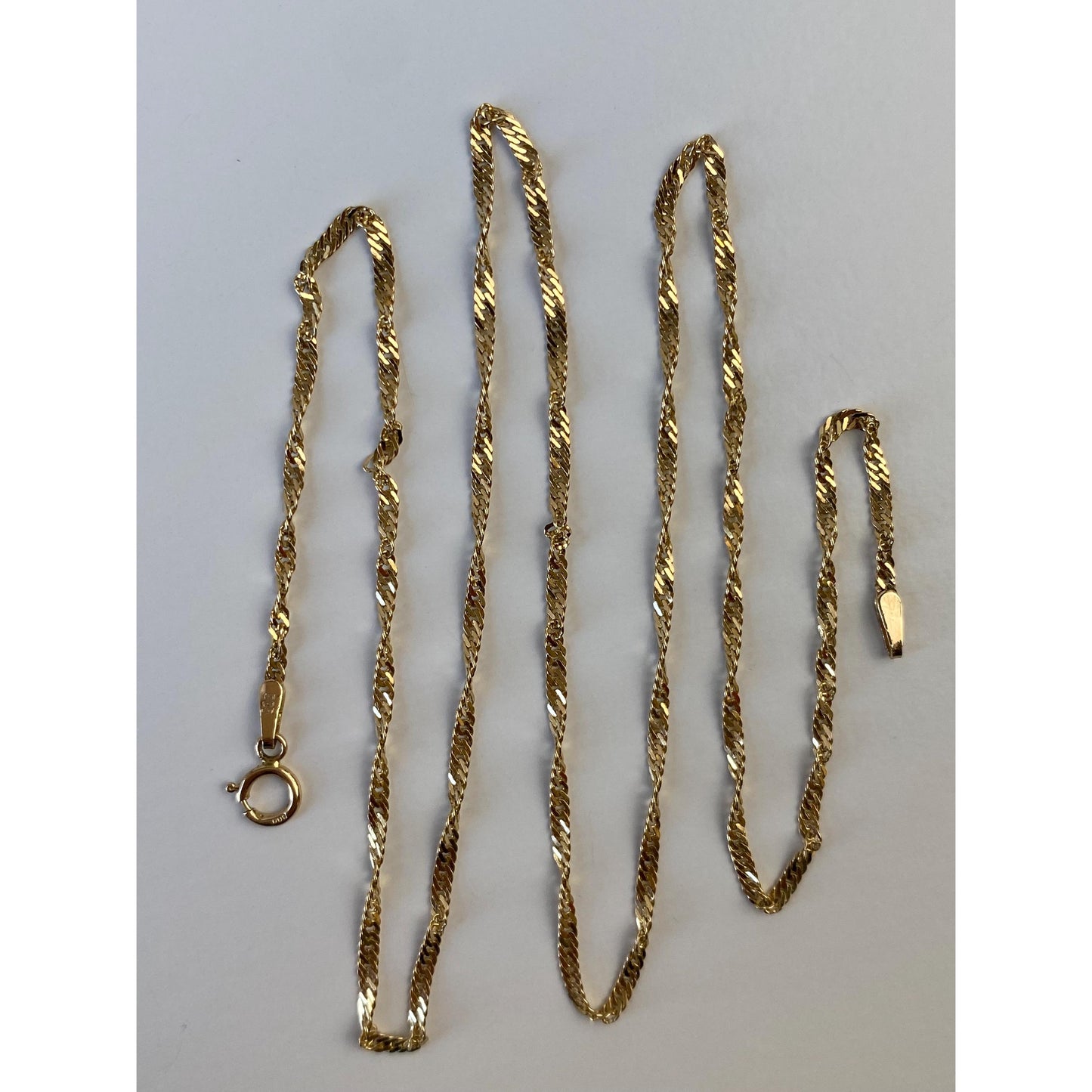 Vintage Solid 14k Yellow Gold Twist Chain Necklace - 18 inches
