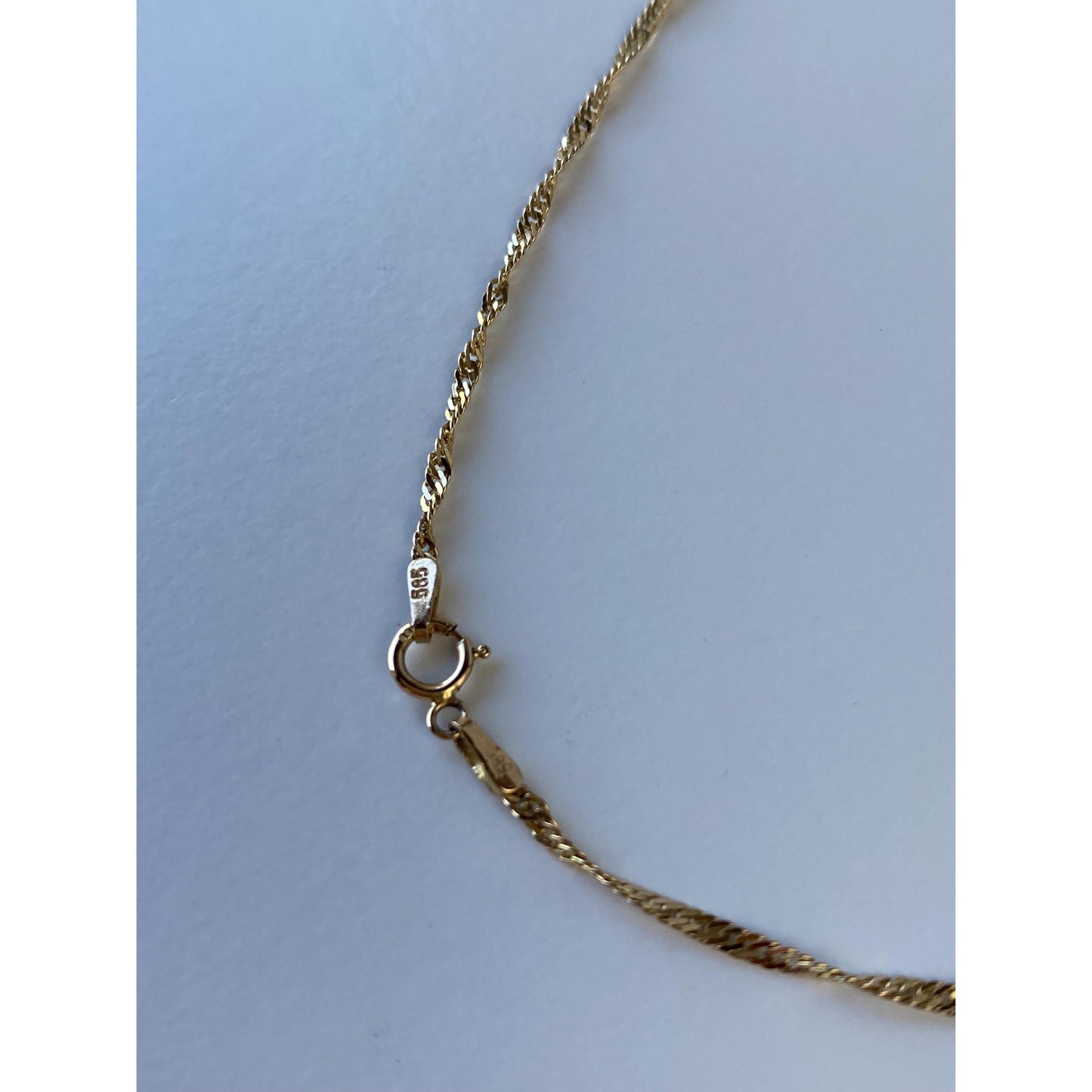 Vintage Solid 14k Yellow Gold Twist Chain Necklace - 18 inches