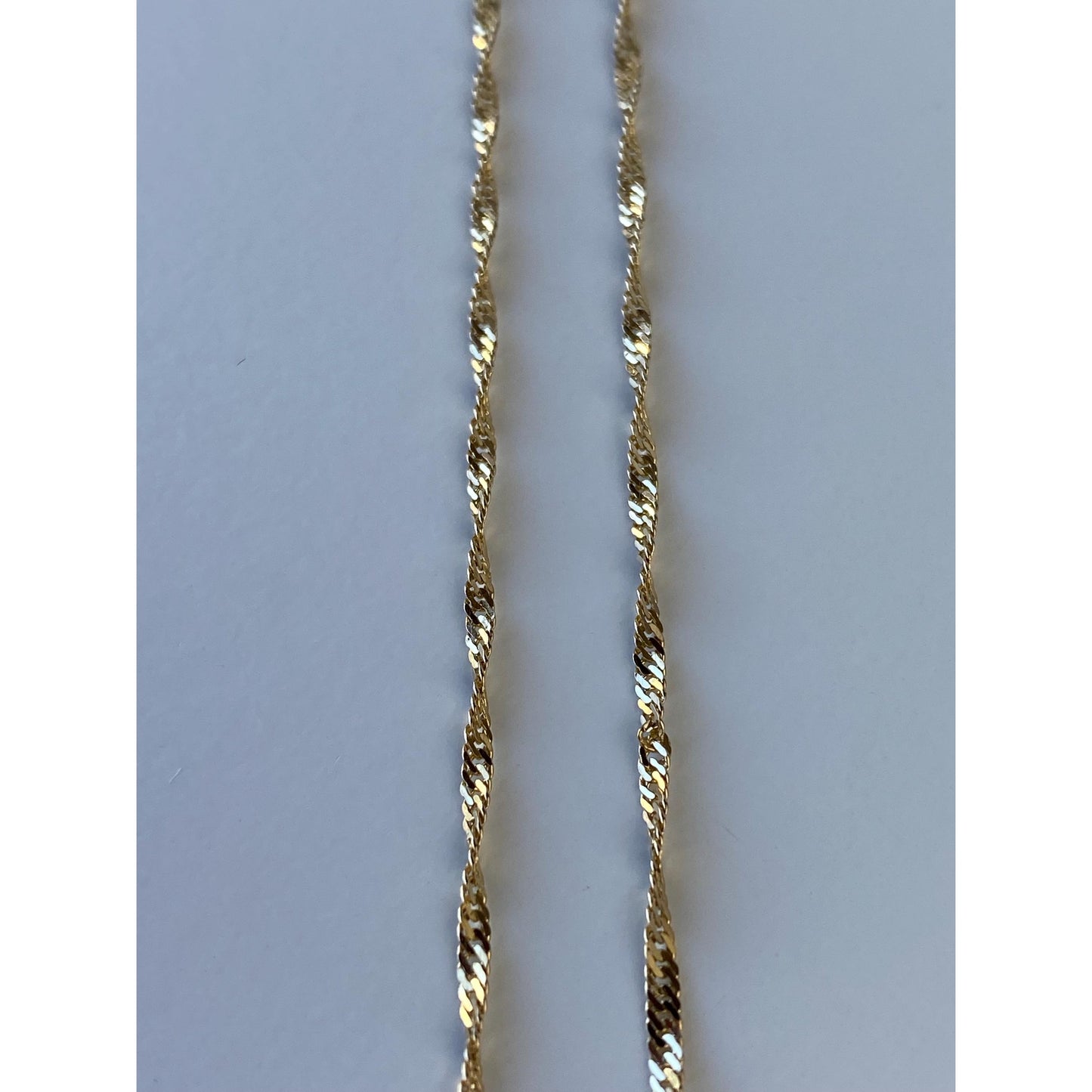 Vintage Solid 14k Yellow Gold Twist Chain Necklace - 18 inches