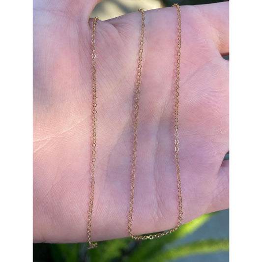 Vintage Solid 10k Yellow Gold Rolo Chain Necklace - 16 inches