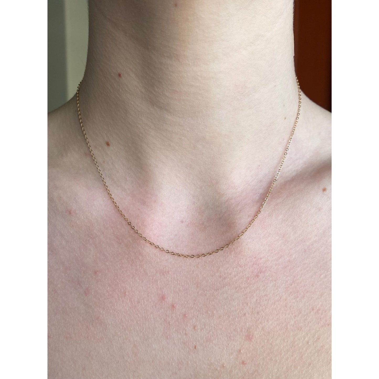 Vintage Solid 10k Yellow Gold Rolo Chain Necklace - 16 inches