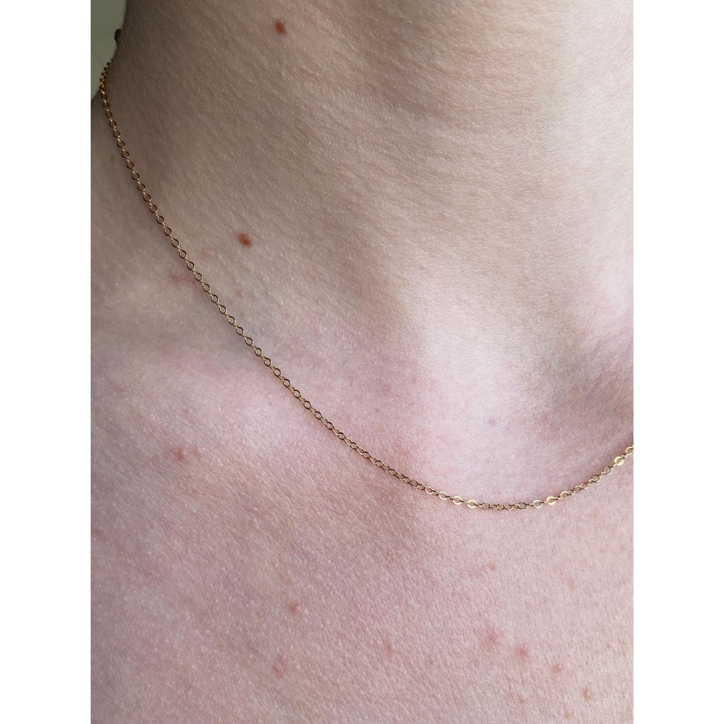 Vintage Solid 10k Yellow Gold Rolo Chain Necklace - 16 inches