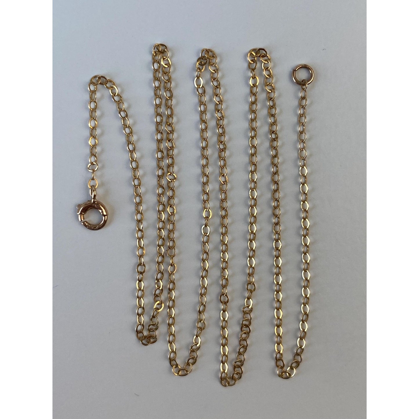 Vintage Solid 10k Yellow Gold Rolo Chain Necklace - 16 inches