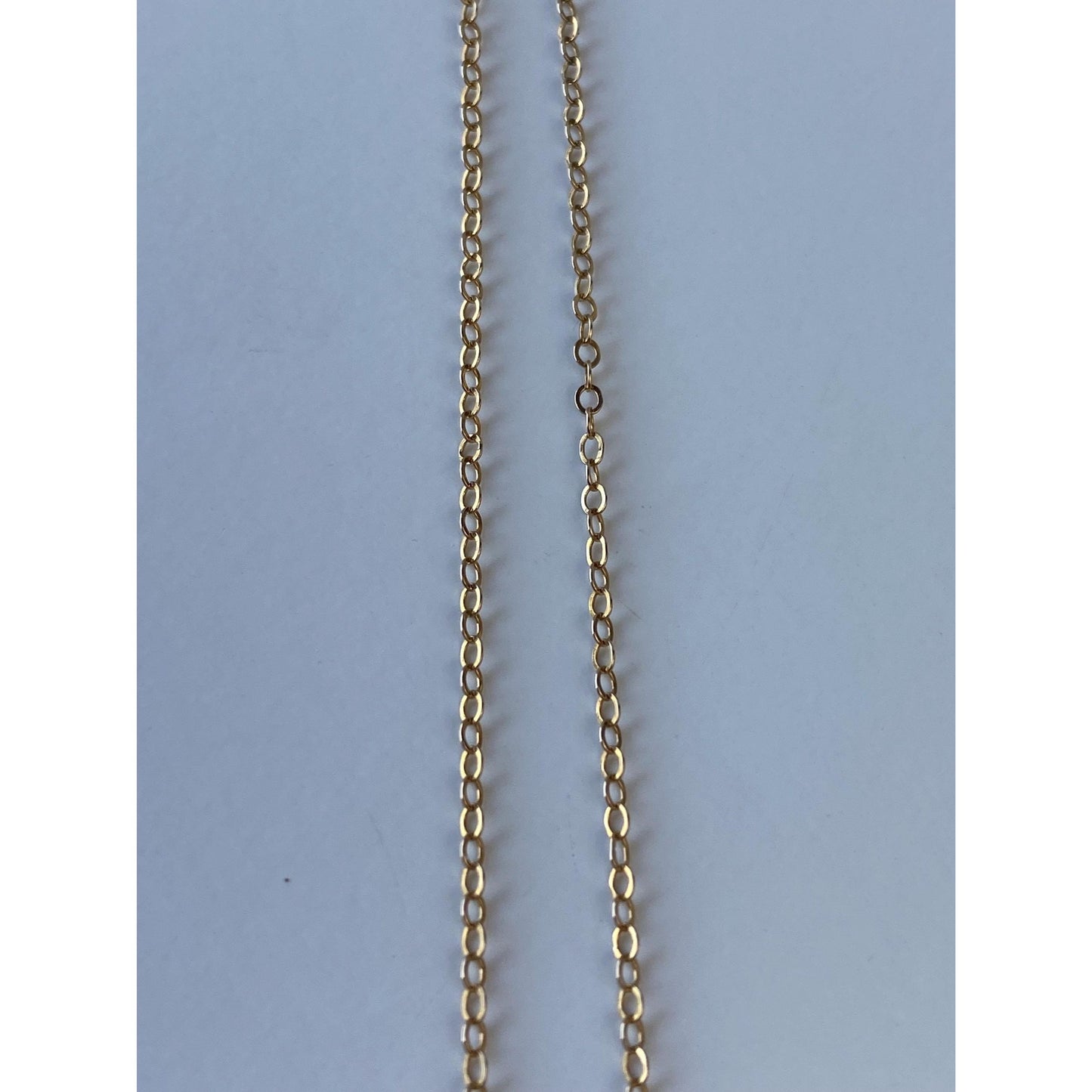 Vintage Solid 10k Yellow Gold Rolo Chain Necklace - 16 inches