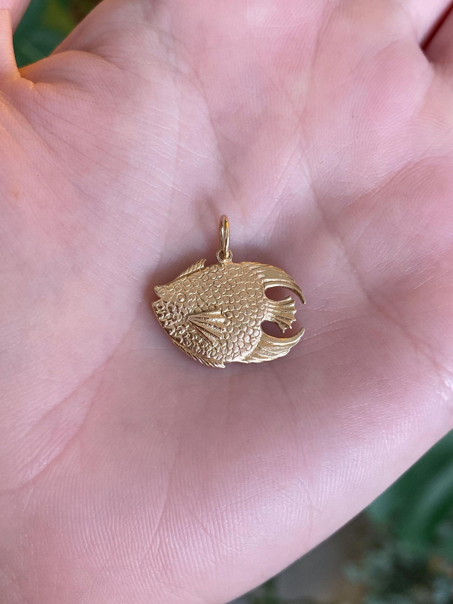 Vintage Solid 9k Yellow Gold Fish Charm