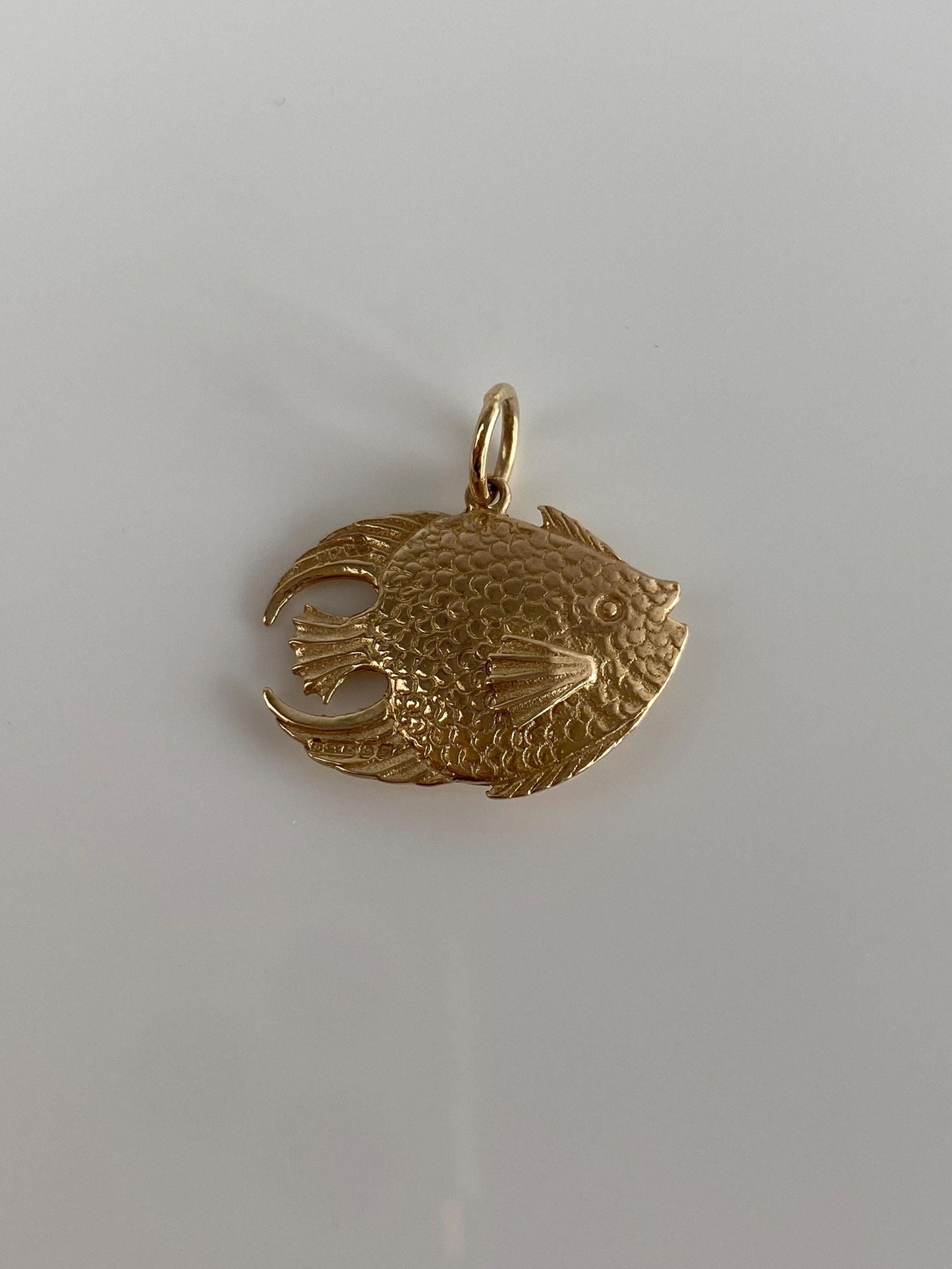 Vintage Solid 9k Yellow Gold Fish Charm