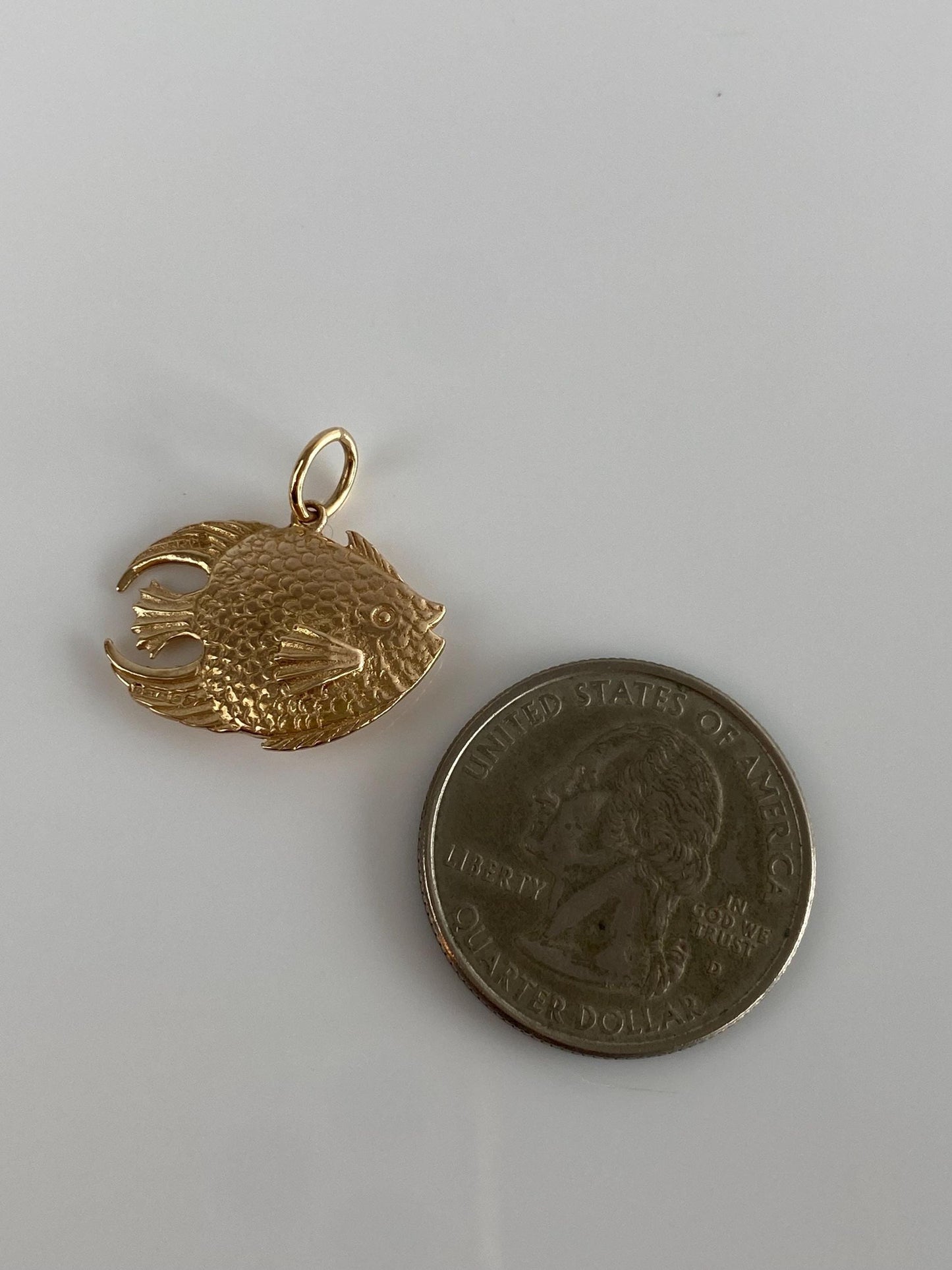 Vintage Solid 9k Yellow Gold Fish Charm