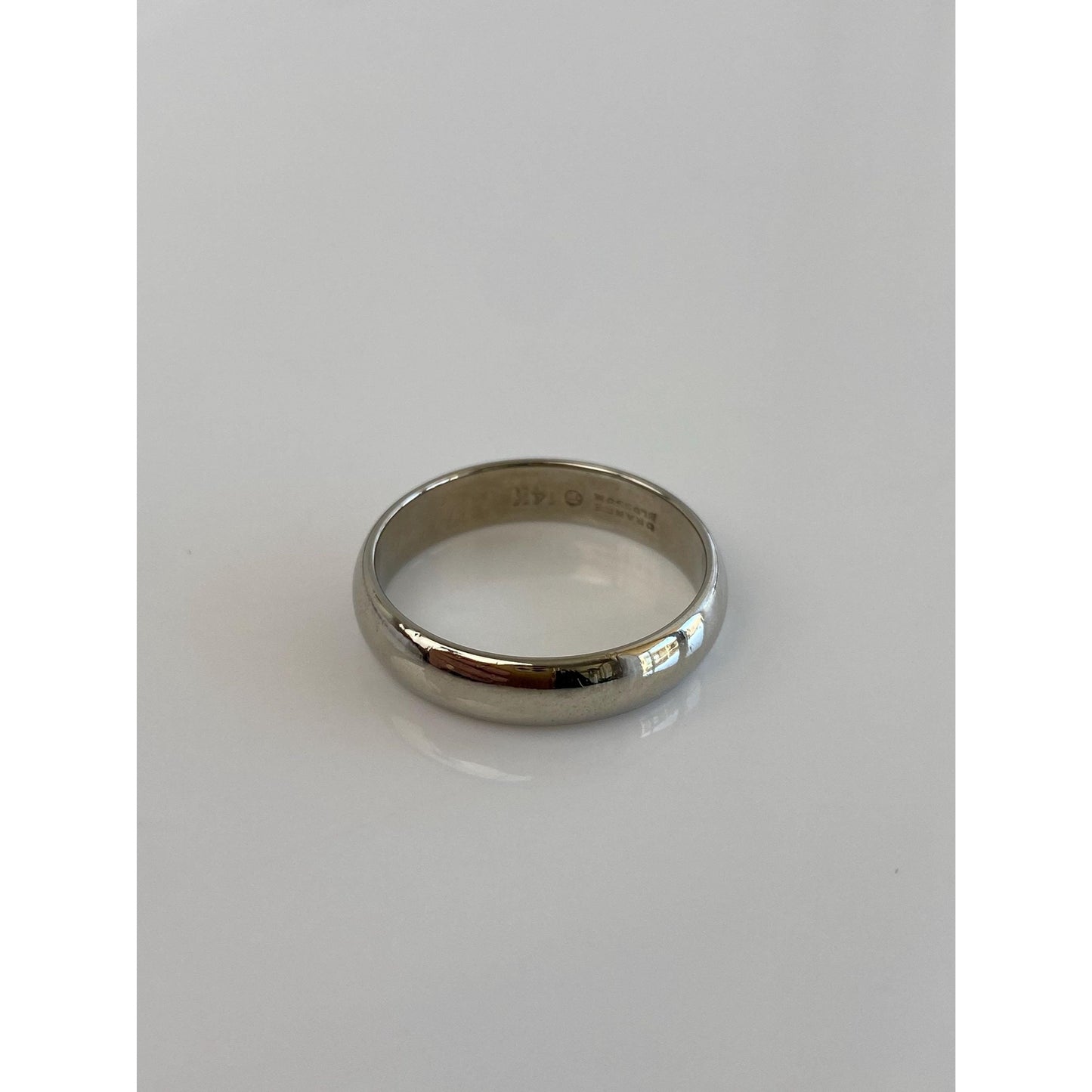 Vintage Solid 14k White Gold Ring Band - Size 9.5