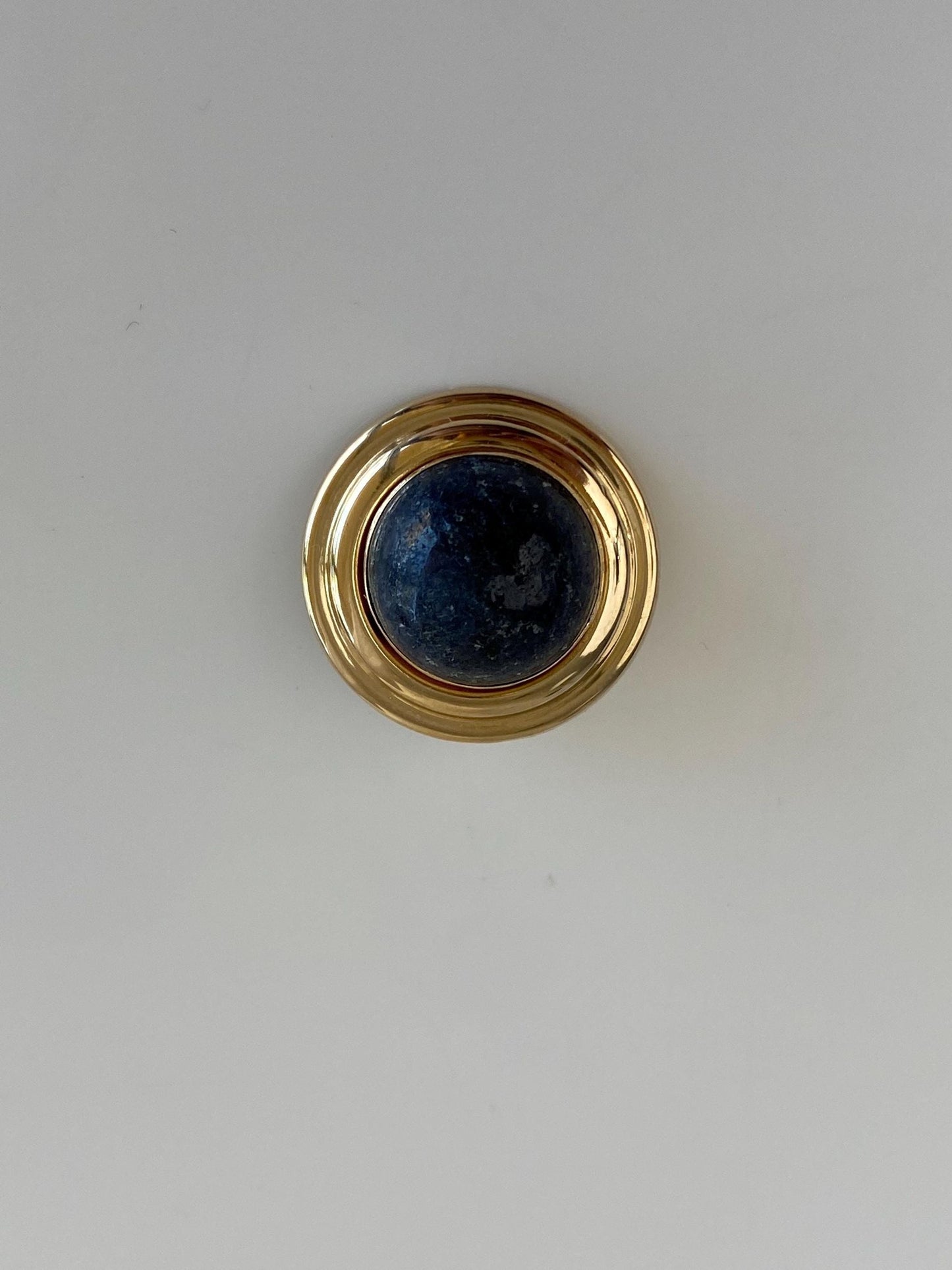 Vintage 14k Yellow Gold Blue Stone Slide Charm