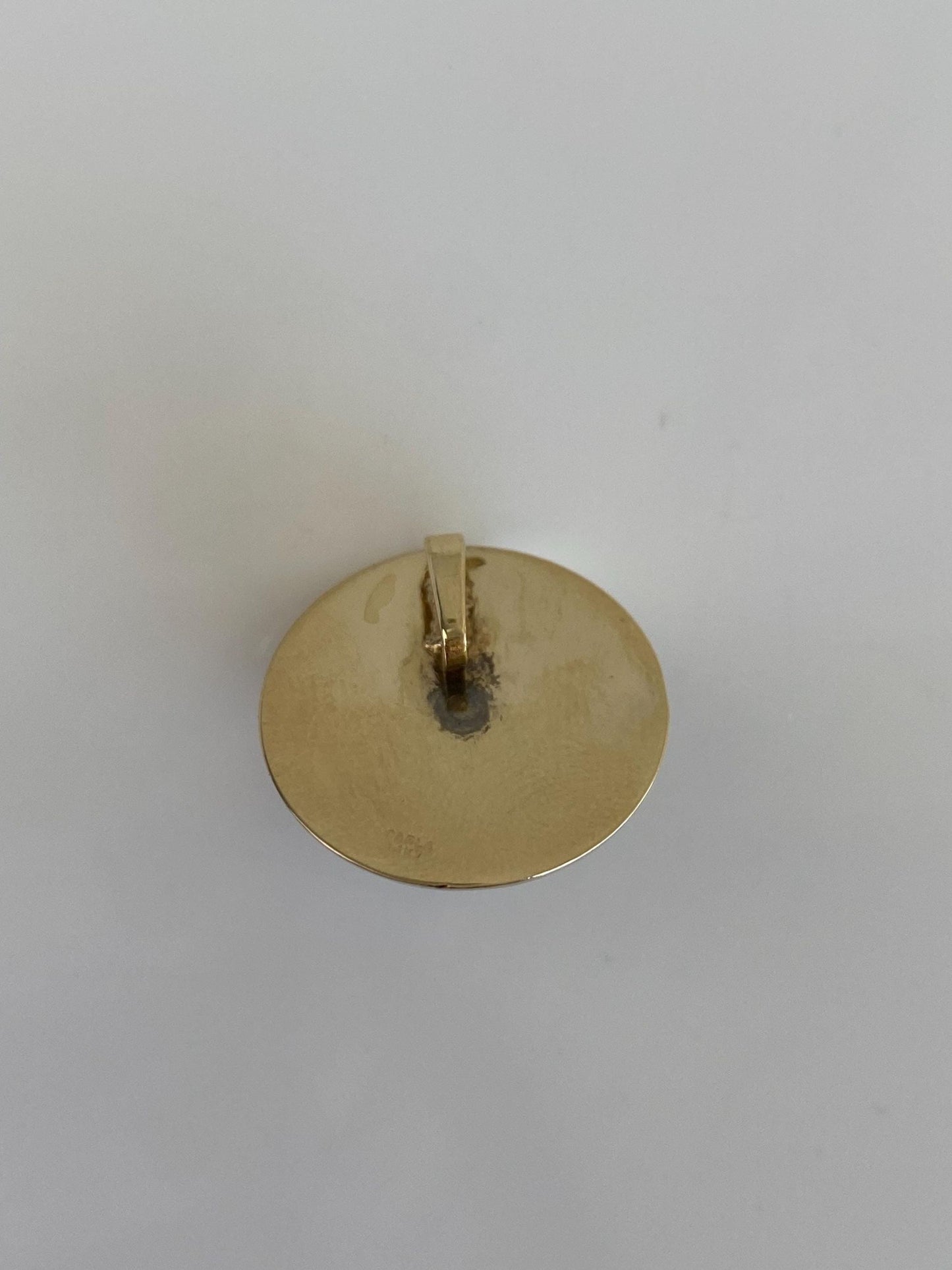 Vintage 14k Yellow Gold Blue Stone Slide Charm
