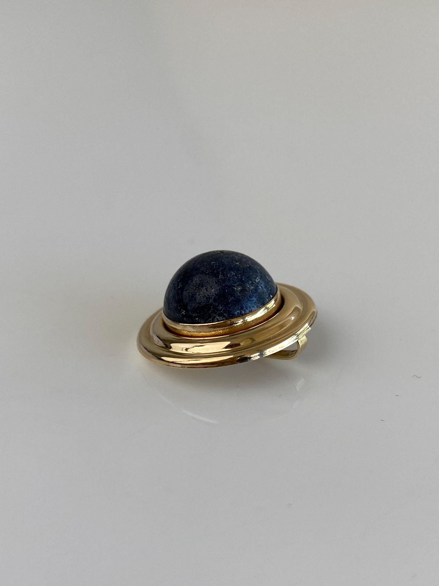Vintage 14k Yellow Gold Blue Stone Slide Charm
