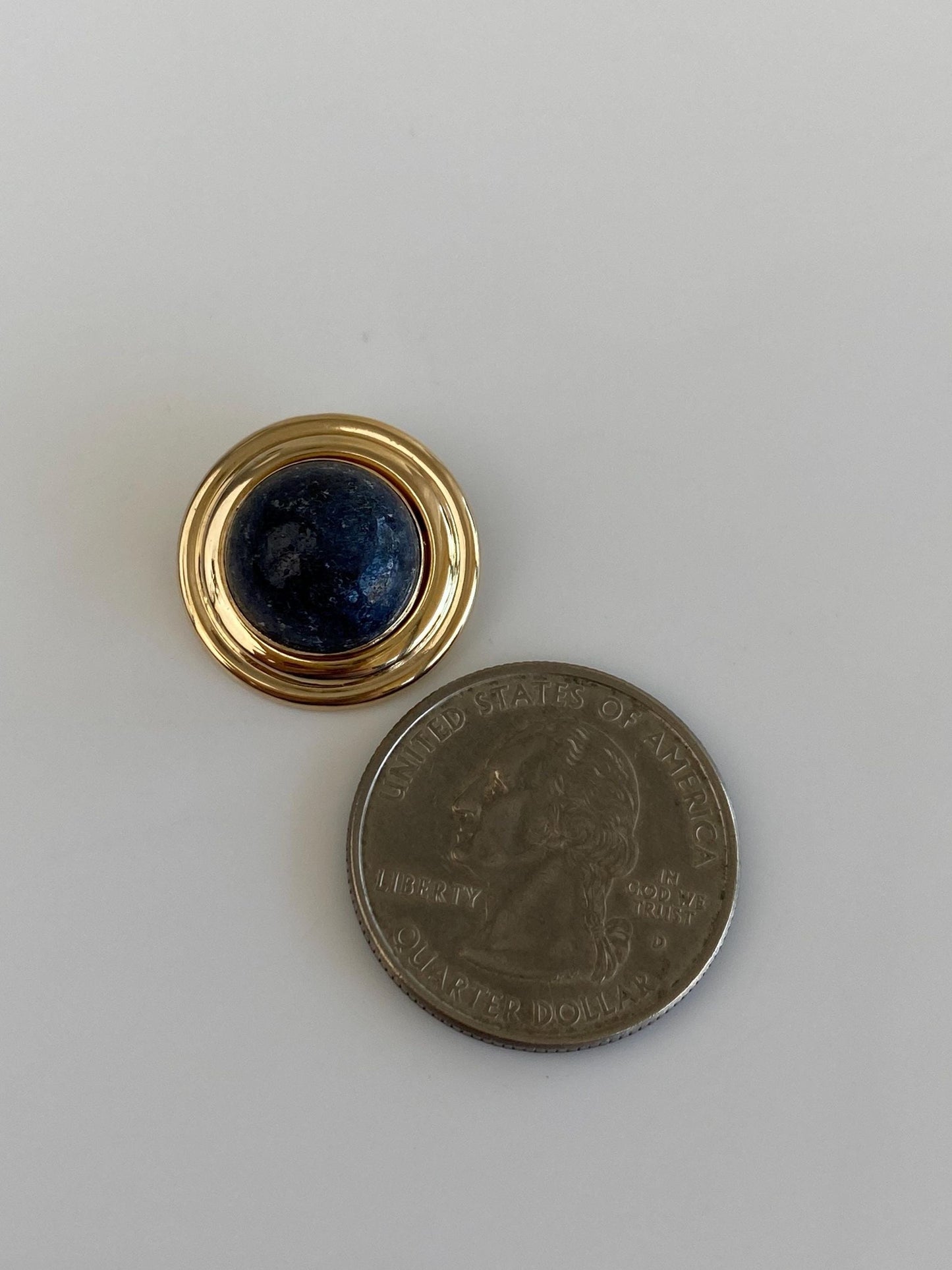 Vintage 14k Yellow Gold Blue Stone Slide Charm