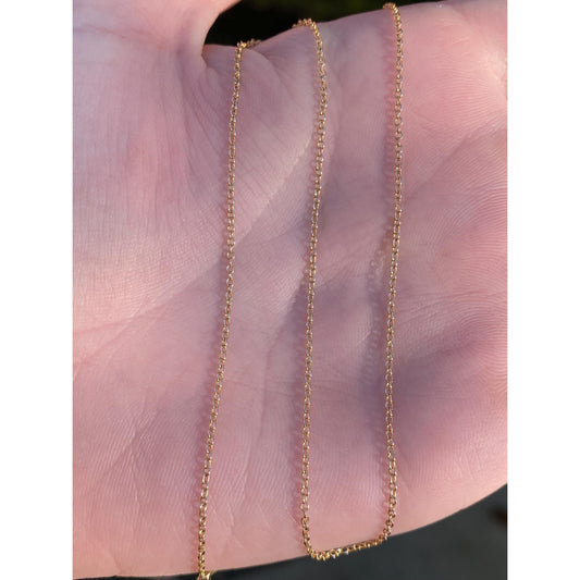 Vintage Solid 10k Yellow Gold Rolo Chain Necklace - 13.25 inches