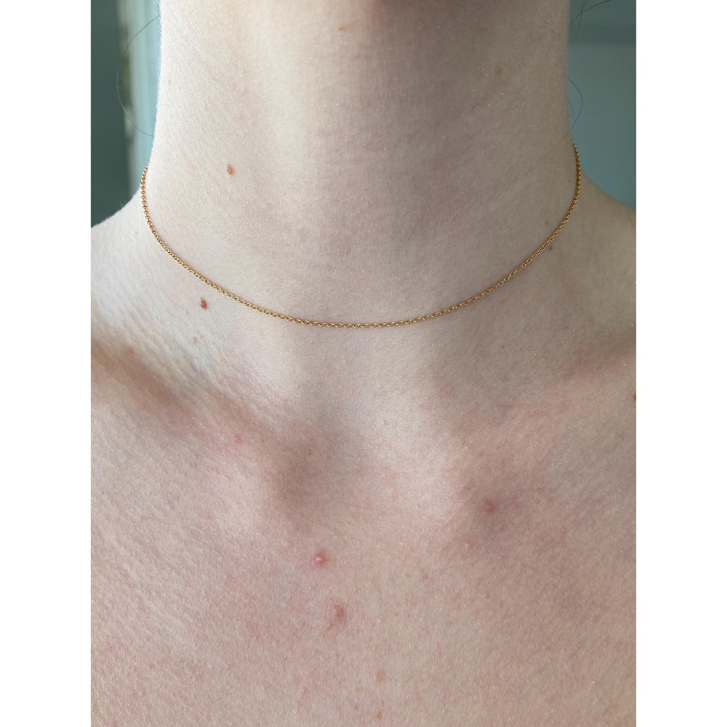 Vintage Solid 10k Yellow Gold Rolo Chain Necklace - 13.25 inches